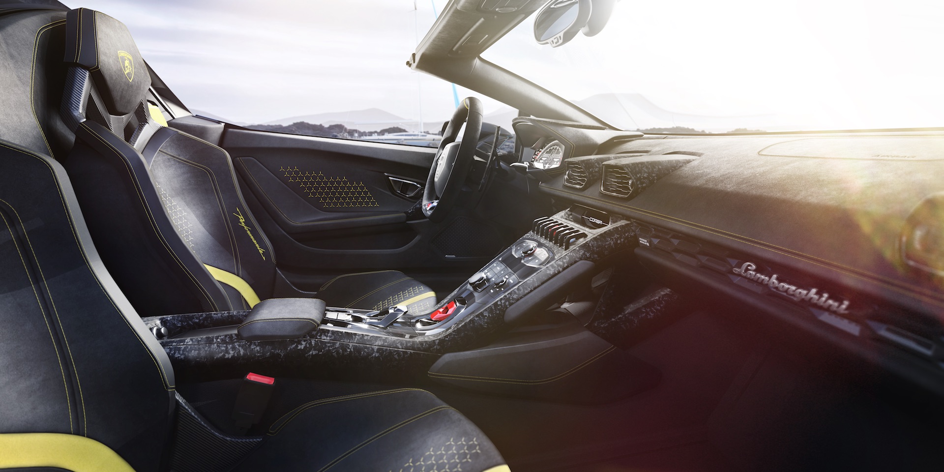 Download 2019 Lamborghini Huracán Performante Spyder - Interior HD Wallpaper 1920x960 #85