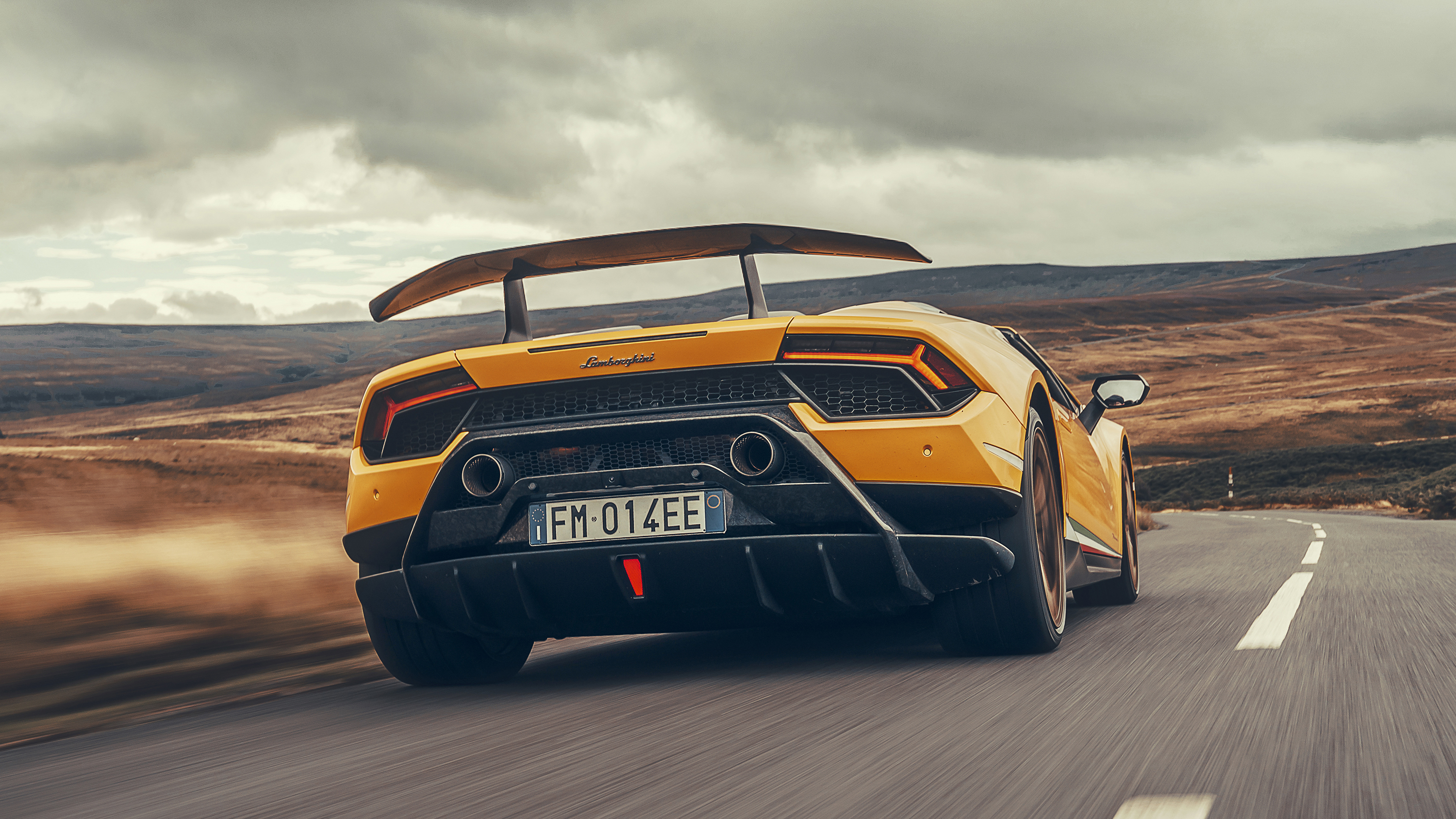 Download 2019 Lamborghini Huracán Performante Spyder - Rear HD Wallpaper 3000x1688 #12