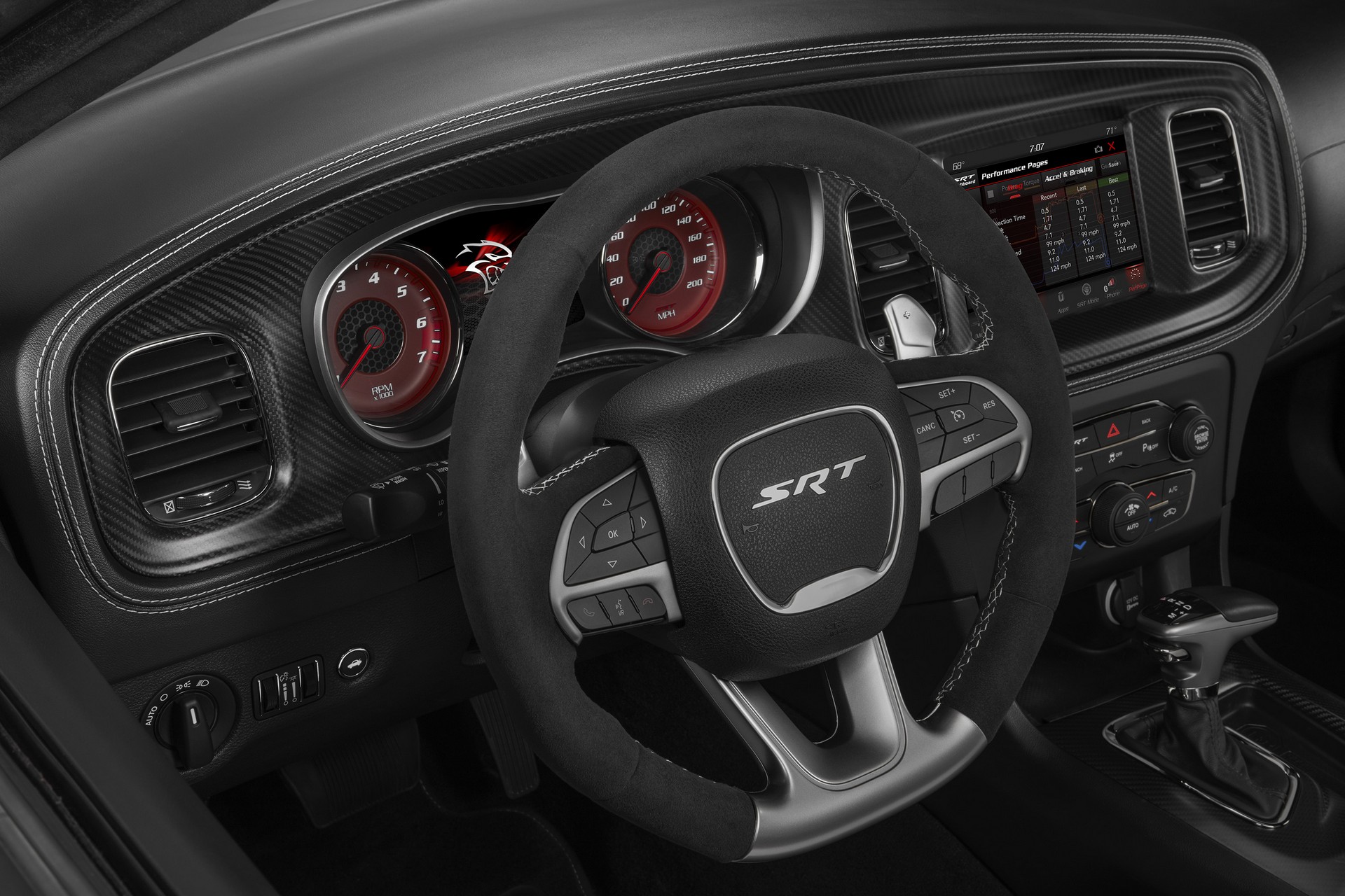 Download 2020 Dodge Charger SRT Hellcat Widebody - Interior, Steering Wheel HD Wallpaper 1920x1280 #77