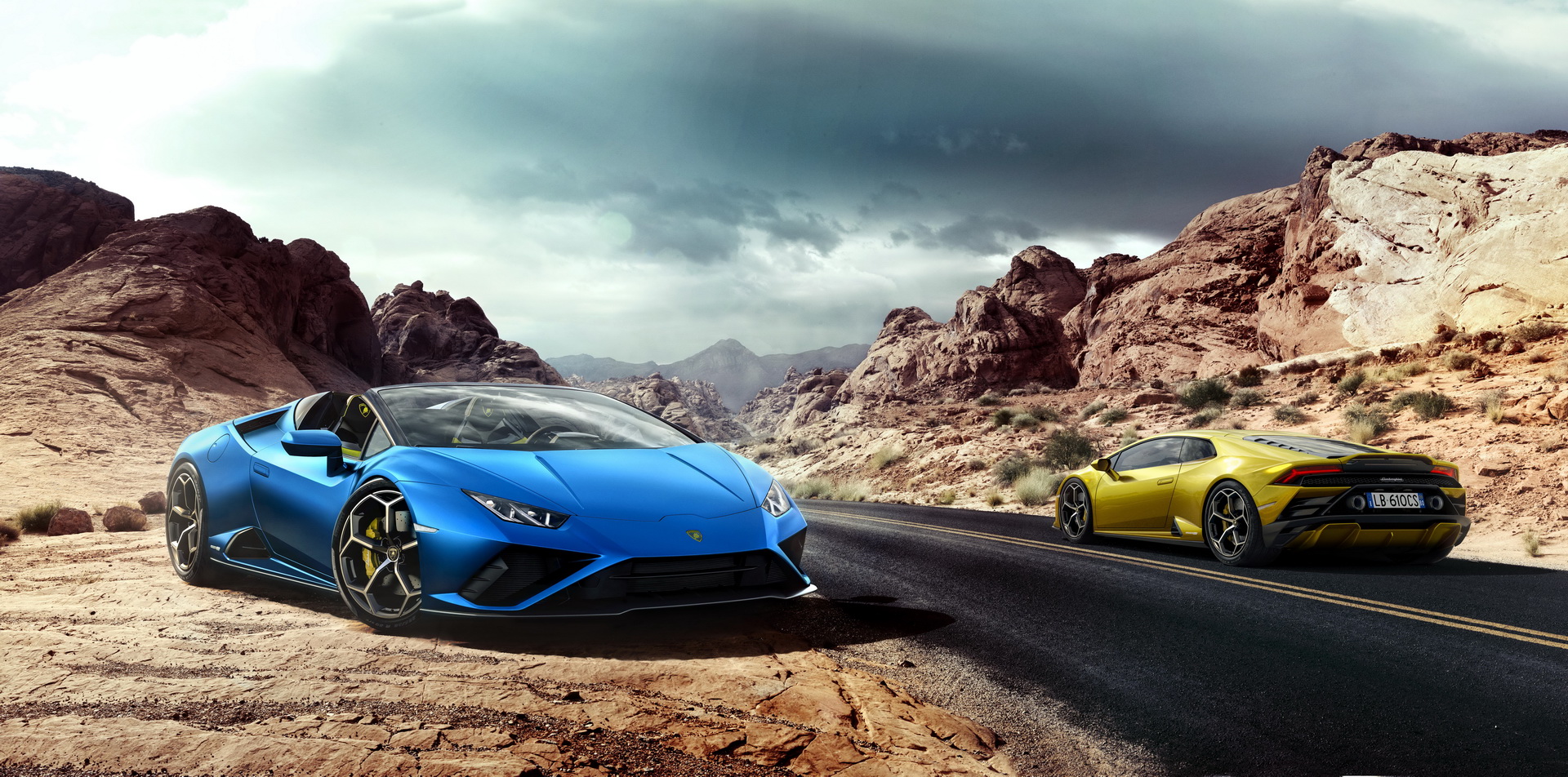 Download 2021 Lamborghini Huracán EVO RWD Spyder - Front Three-Quarter HD Wallpaper 1920x952 #15