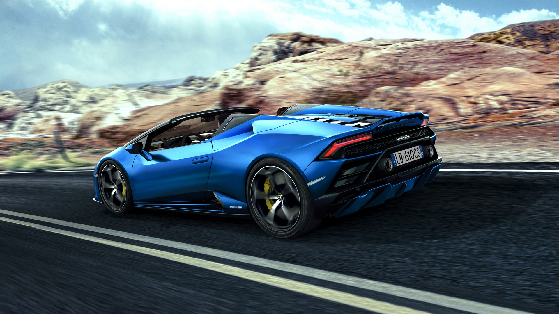 Download 2021 Lamborghini Huracán EVO RWD Spyder - Rear Three-Quarter HD Wallpaper 1920x1080 #17