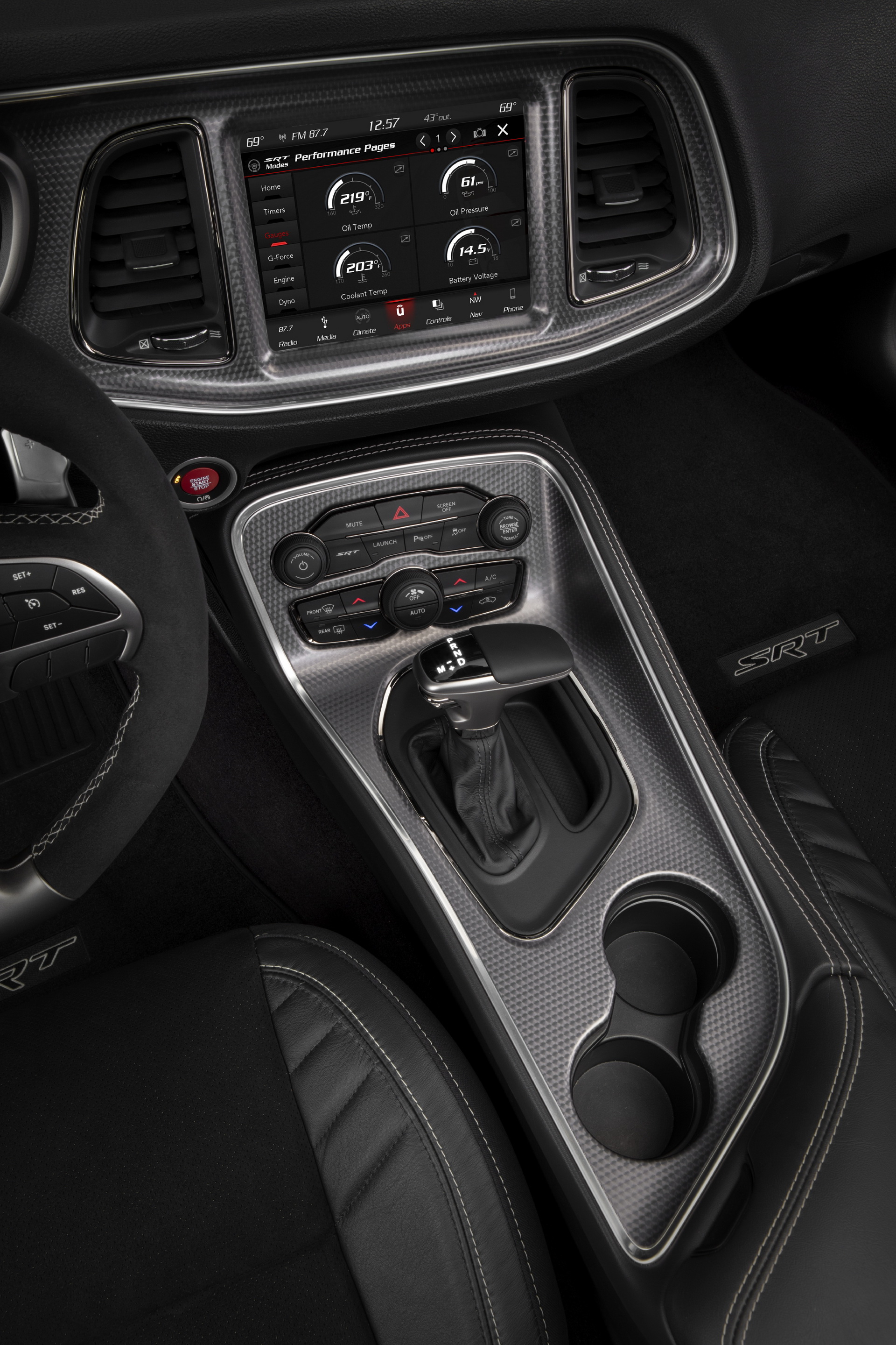 Download 2020 Dodge Challenger SRT Super Stock - Central Console HD Phone Wallpaper 1920x2880 #101