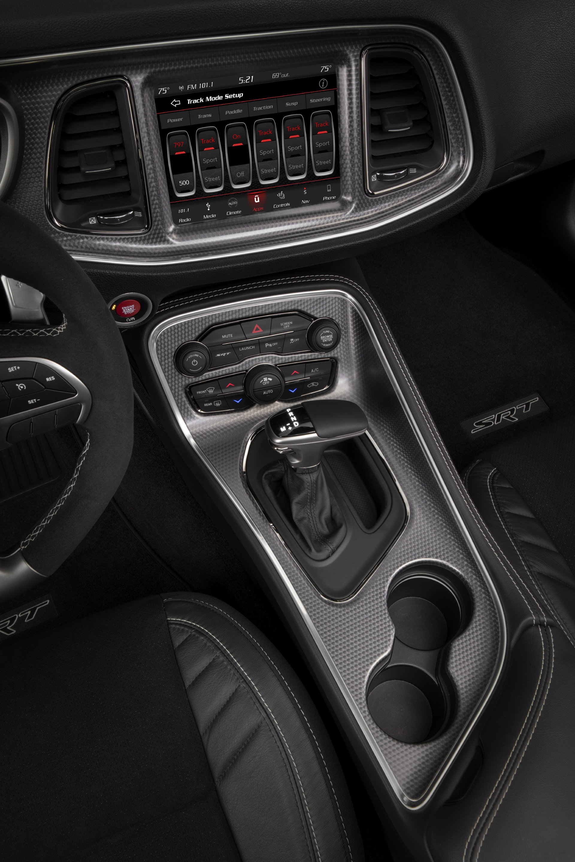Download 2020 Dodge Challenger SRT Super Stock - Central Console HD Phone Wallpaper 1920x2880 #103