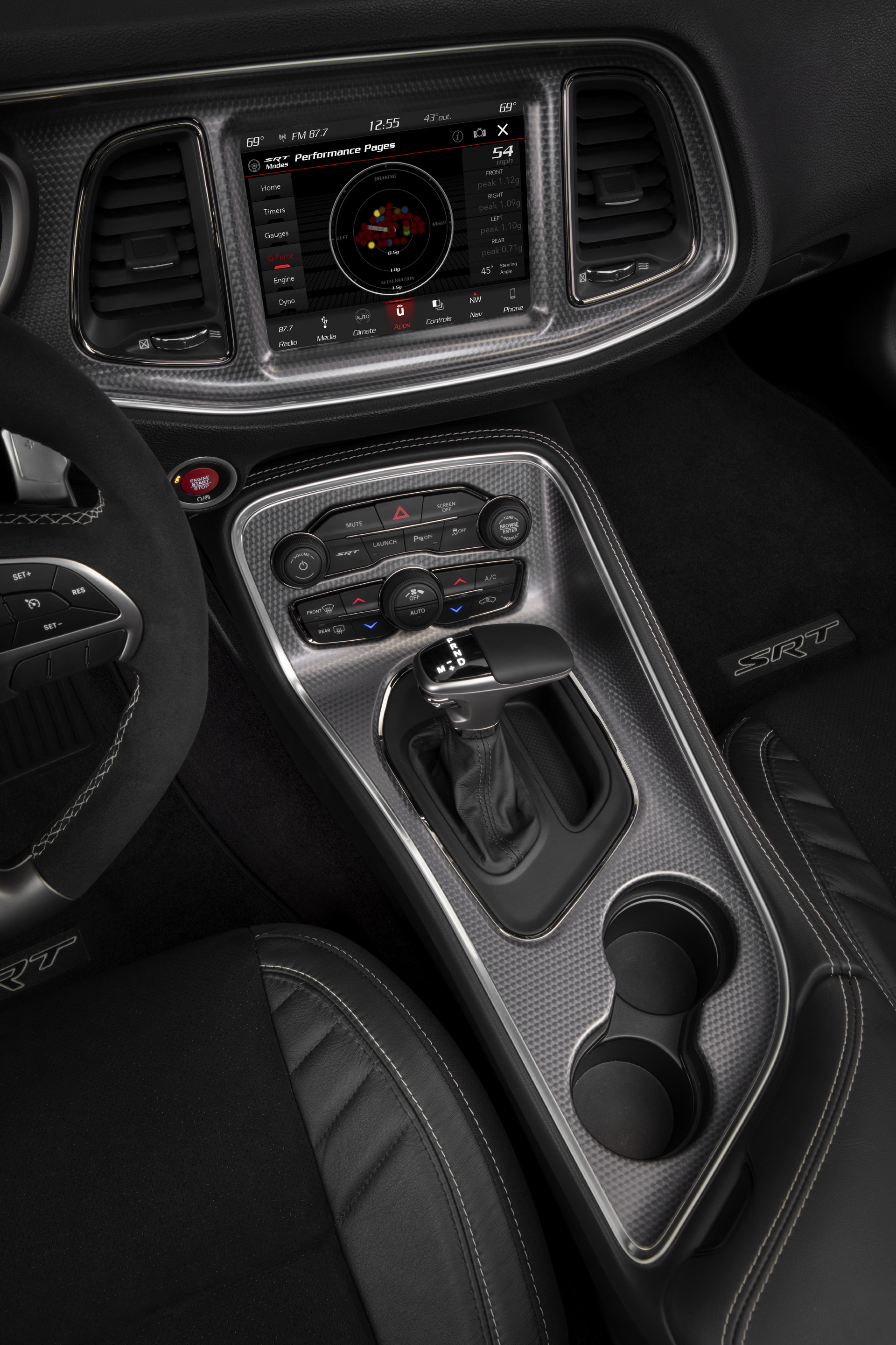 Download 2020 Dodge Challenger SRT Super Stock - Central Console HD Phone Wallpaper 1920x2880 #100
