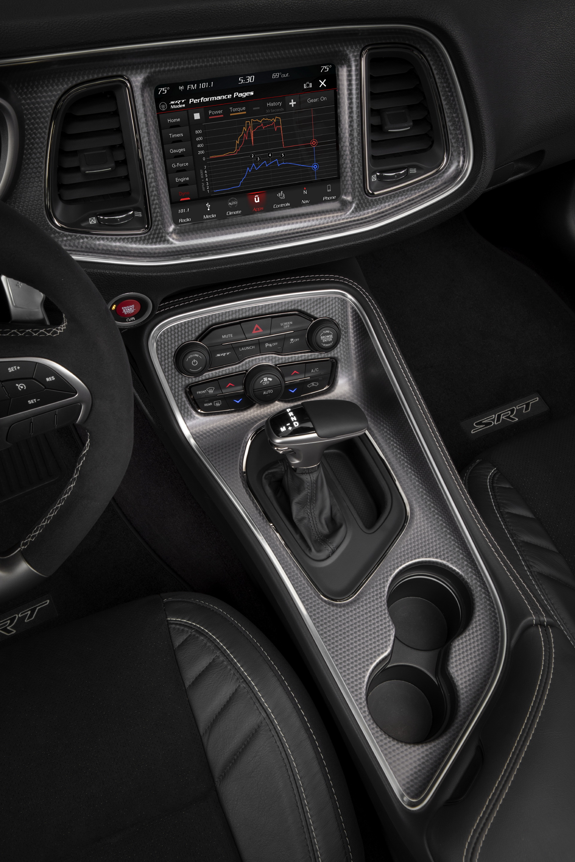 Download 2020 Dodge Challenger SRT Super Stock - Central Console HD Phone Wallpaper 1920x2880 #99