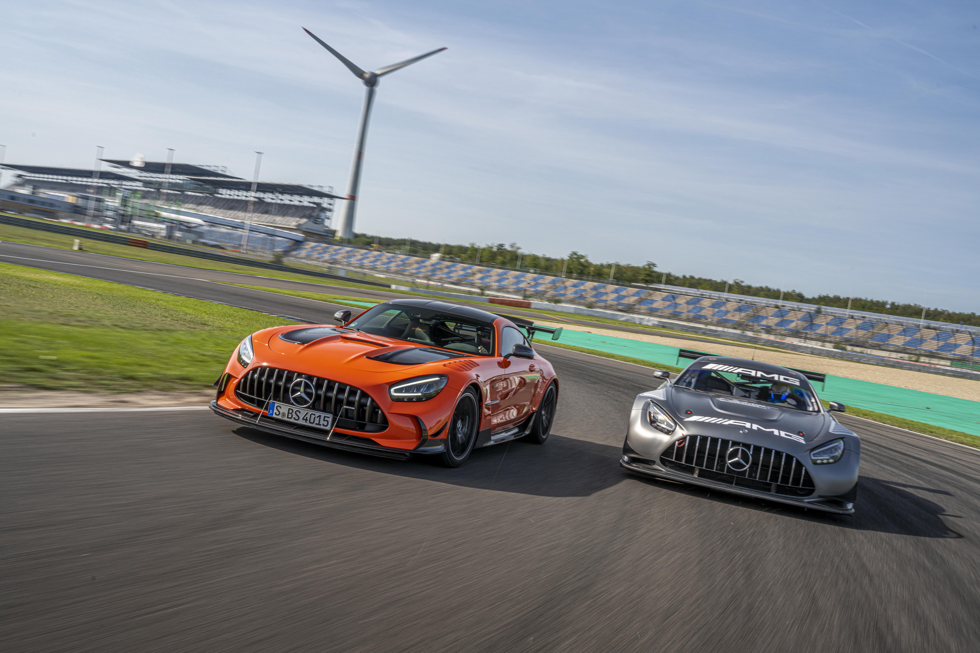 Download 2021 Mercedes-AMG GT Black Series and AMG GT3 Racing Car - Front Three-Quarter HD Wallpaper 1920x1280 #17