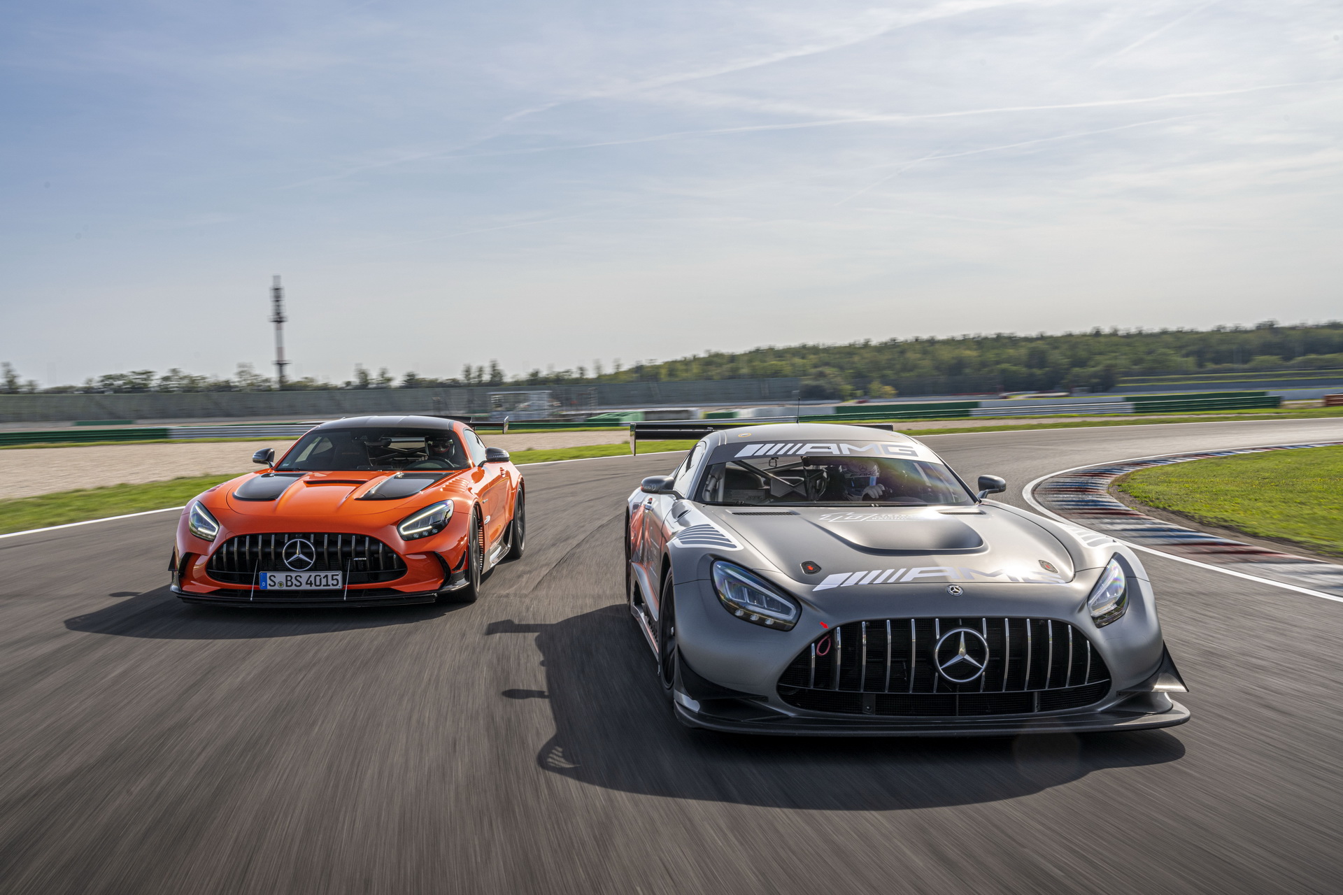 Download 2021 Mercedes-AMG GT Black Series and AMG GT3 Racing Car - Front HD Wallpaper 1920x1280 #25