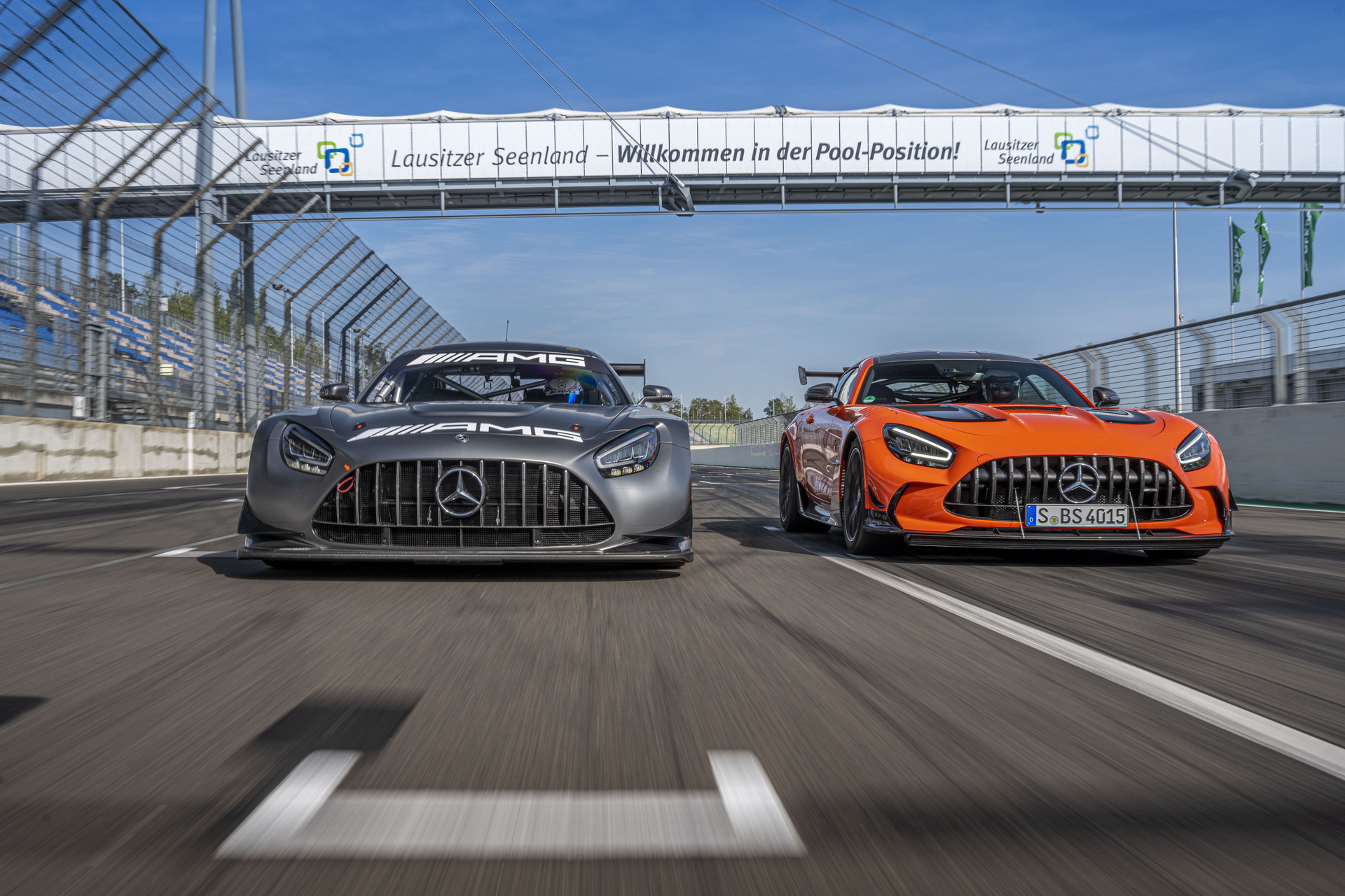 Download 2021 Mercedes-AMG GT Black Series and AMG GT3 Racing Car - Front HD Wallpaper 1920x1280 #26