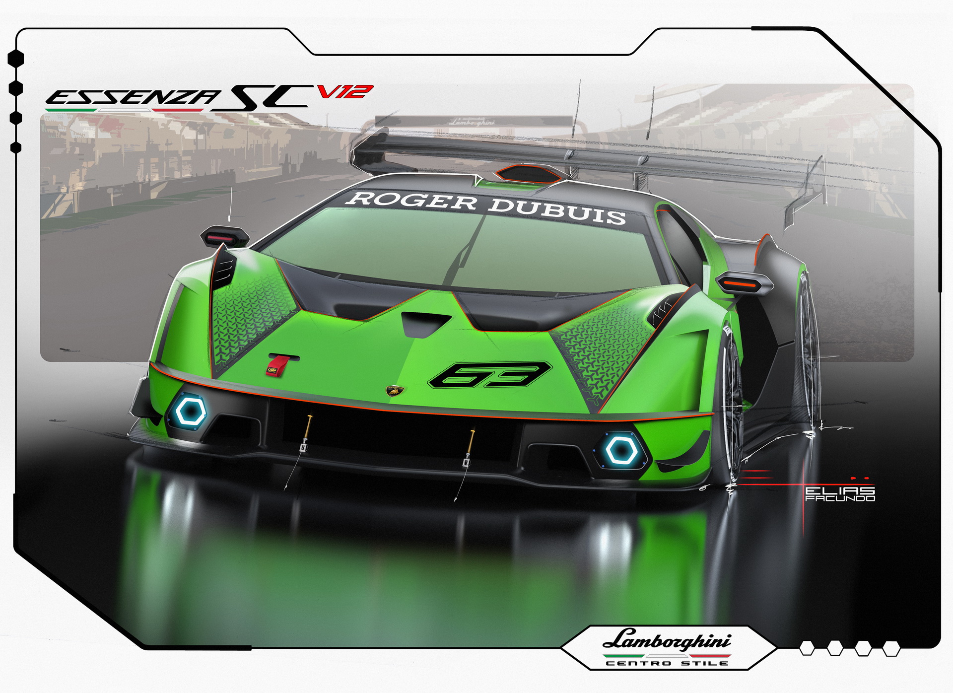 Download 2021 Lamborghini Essenza SCV12 - Design Sketch HD Wallpaper 1920x1396 #30