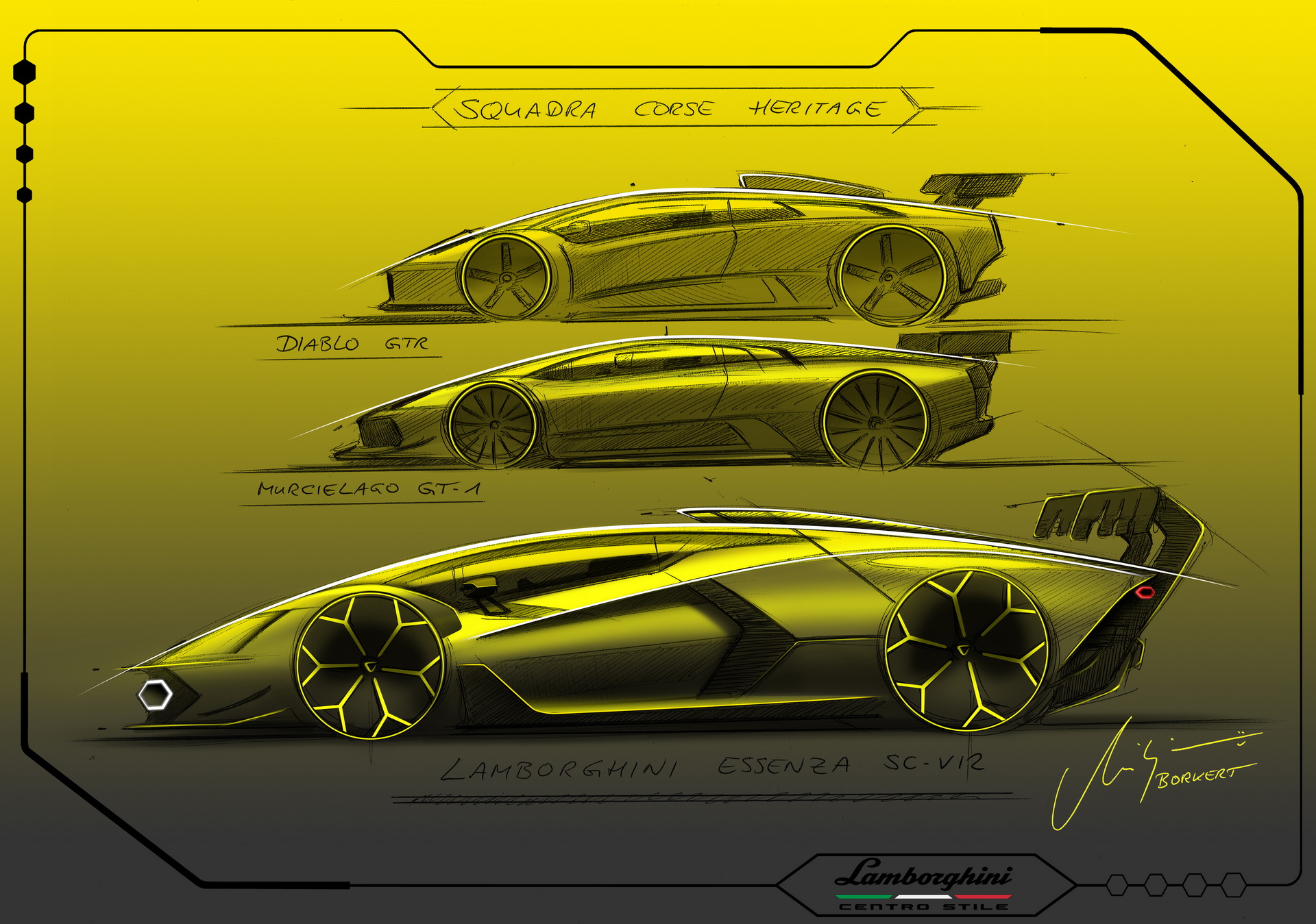 Download 2021 Lamborghini Essenza SCV12 - Design Sketch HD Wallpaper 1920x1349 #41