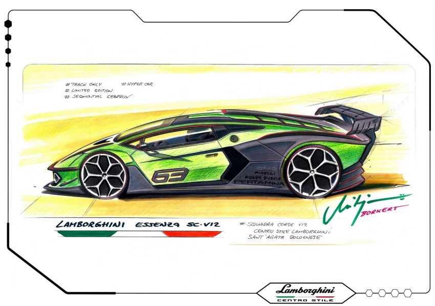 2021 Lamborghini Essenza SCV12 - Design Sketch Wallpaper 850x597 #43