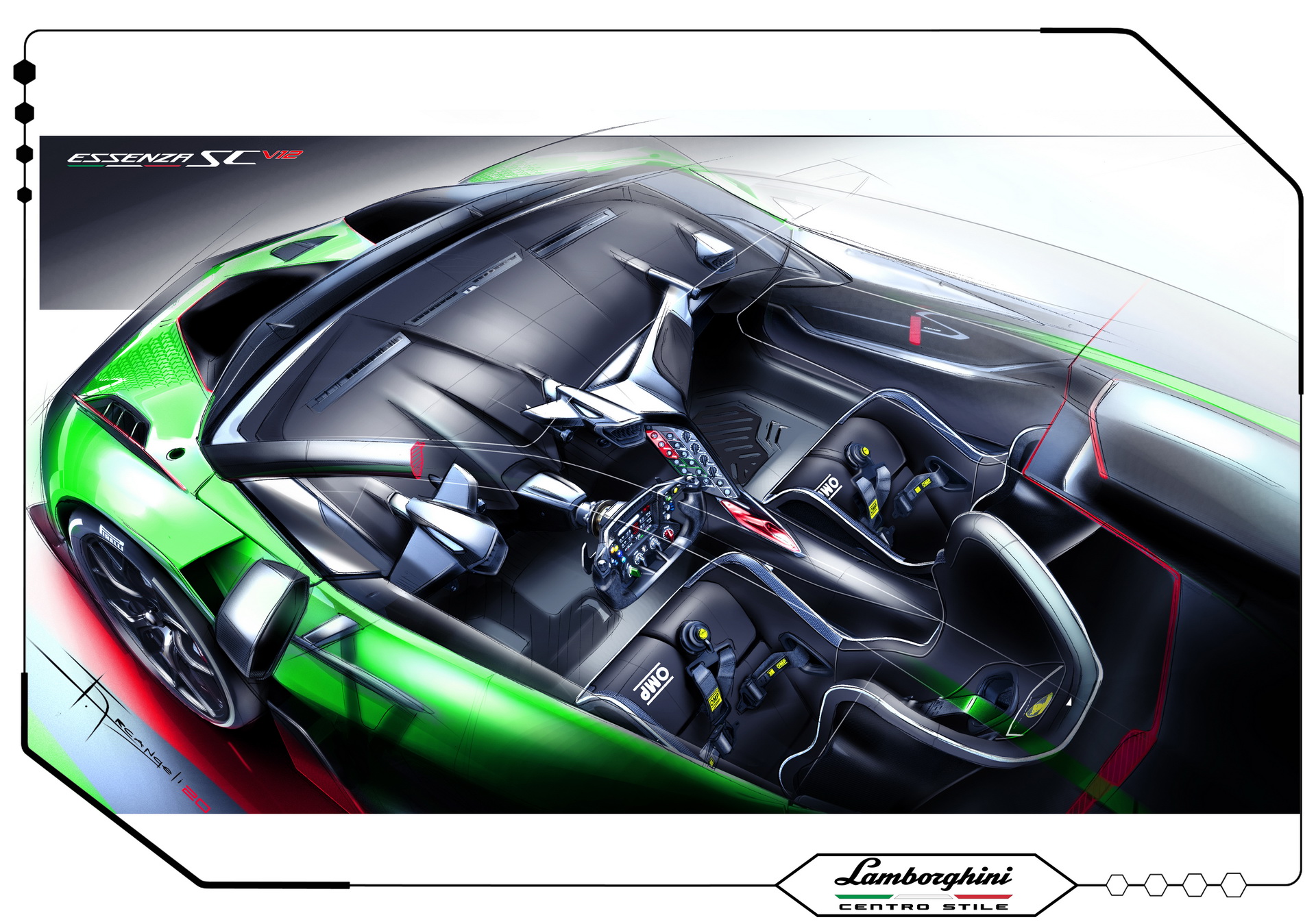 Download 2021 Lamborghini Essenza SCV12 - Design Sketch HD Wallpaper 1920x1349 #34