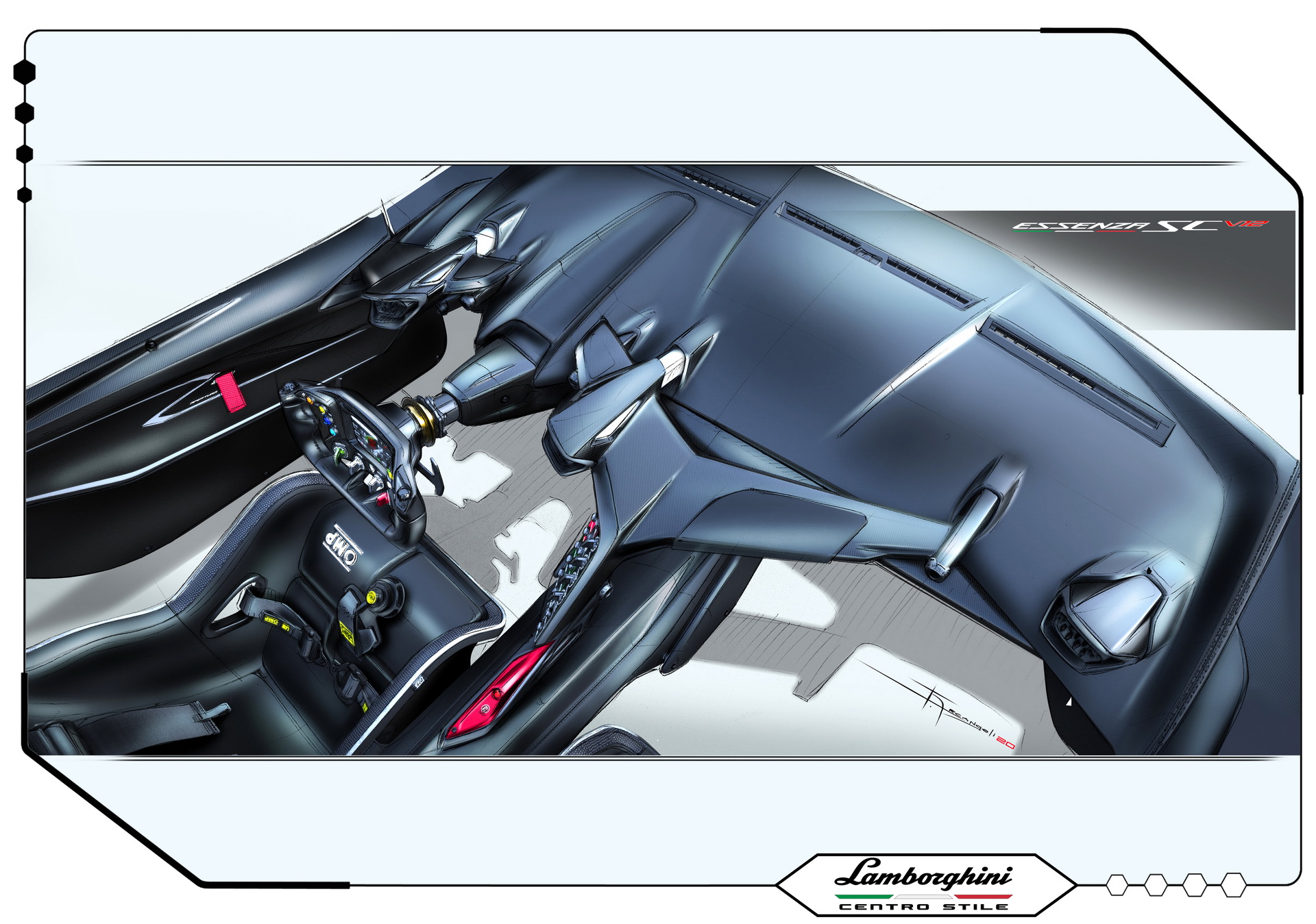 Download 2021 Lamborghini Essenza SCV12 - Design Sketch HD Wallpaper 1920x1349 #36