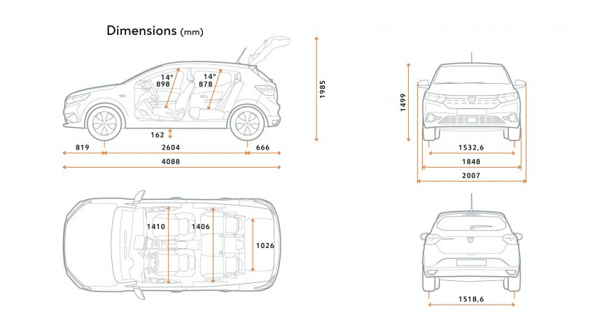 2021 Dacia Sandero - Dimensions HD Wallpapers 850x478 #100 2021 Dacia Sandero - Dimensions Wallpaper 850x478 #100