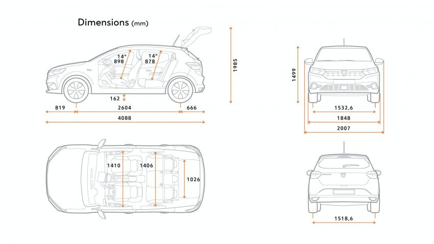 2021 Dacia Sandero - Dimensions Wallpaper 850x478 #100