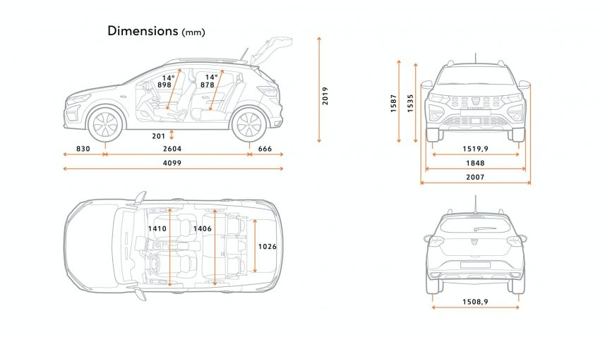 2021 Dacia Sandero Stepway - Dimensions Wallpaper 850x478 #64