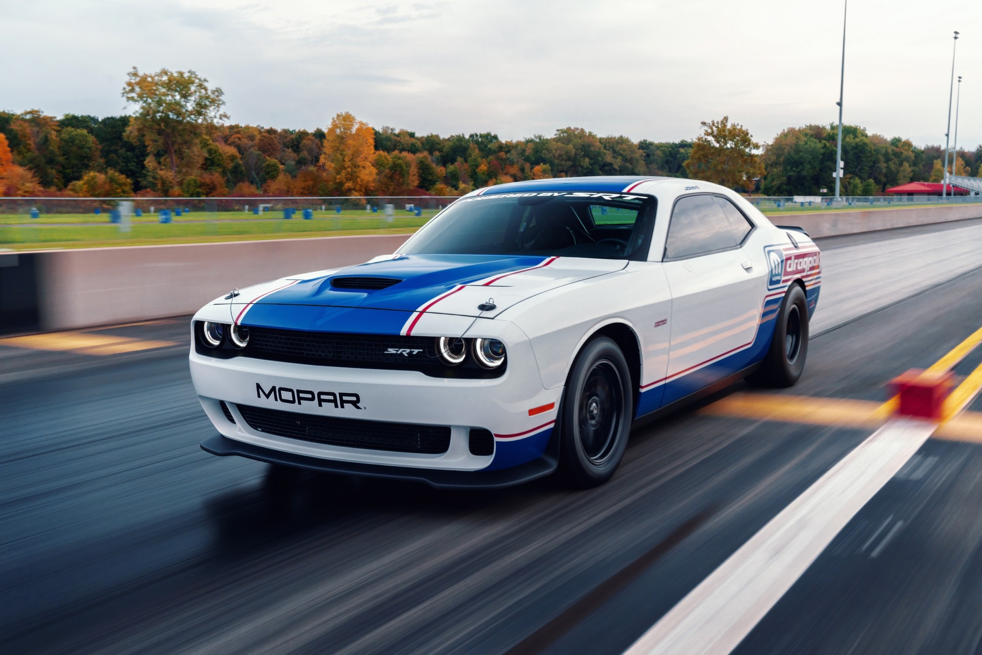 Download 2021 Dodge Challenger Mopar Drag Pak - Front Three-Quarter HD Wallpaper 1920x1281 #1