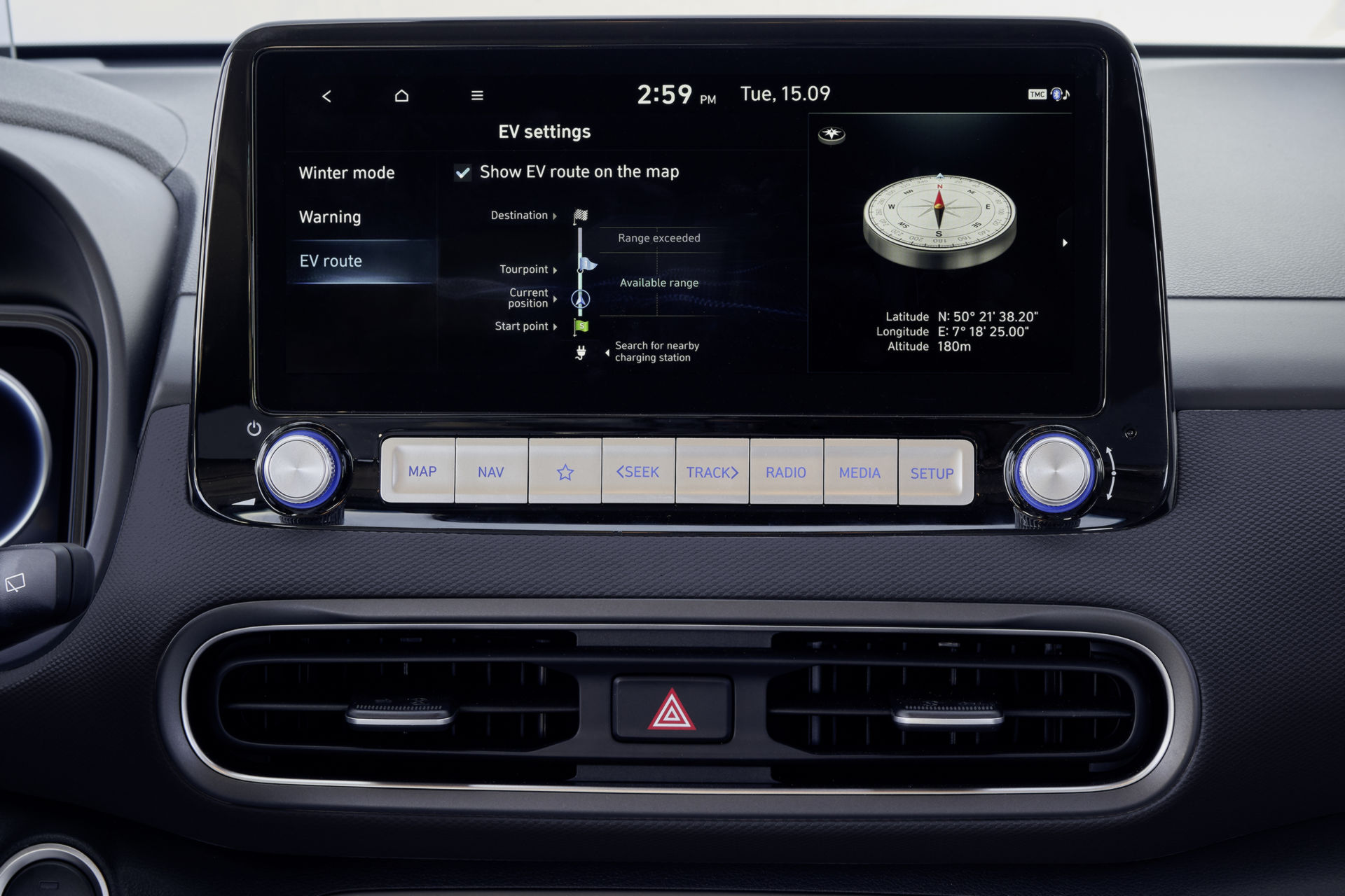 Download 2021 Hyundai Kona Electric - Central Console HD Wallpaper 1920x1280 #88
