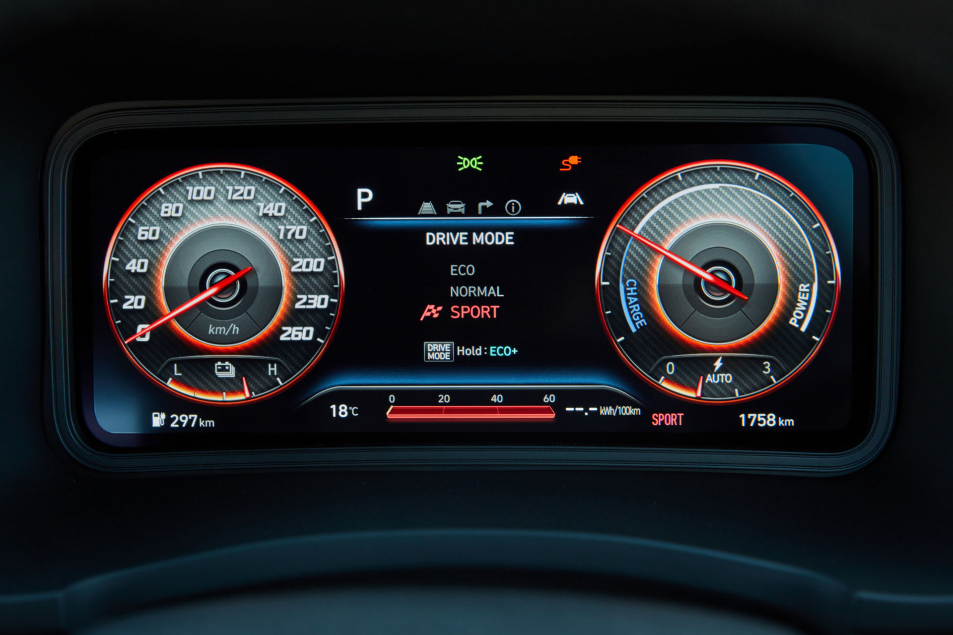 Download 2021 Hyundai Kona Electric - Instrument Cluster HD Wallpaper 1920x1280 #67
