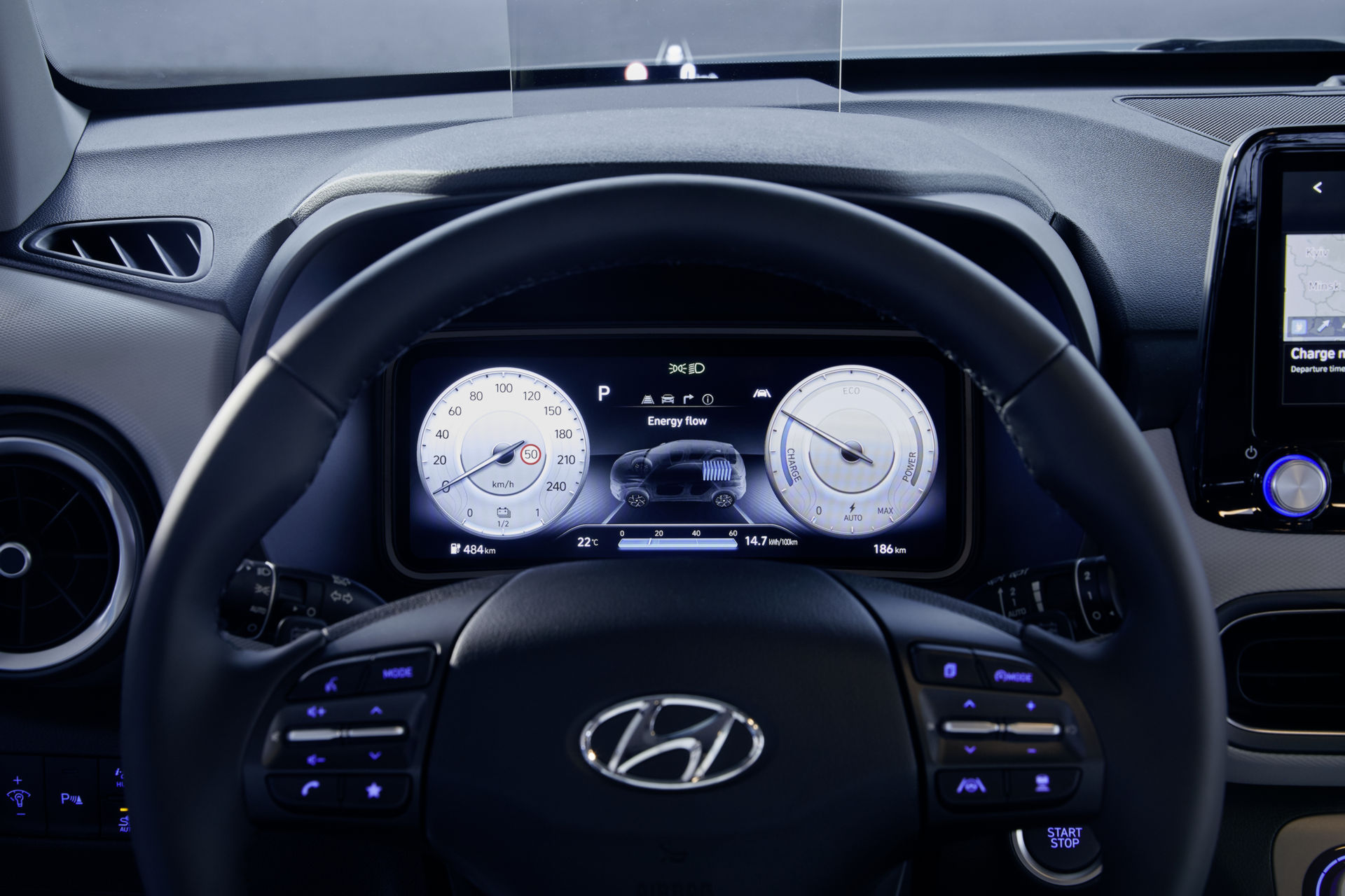 Download 2021 Hyundai Kona Electric - Interior, Steering Wheel HD Wallpaper 1920x1280 #96