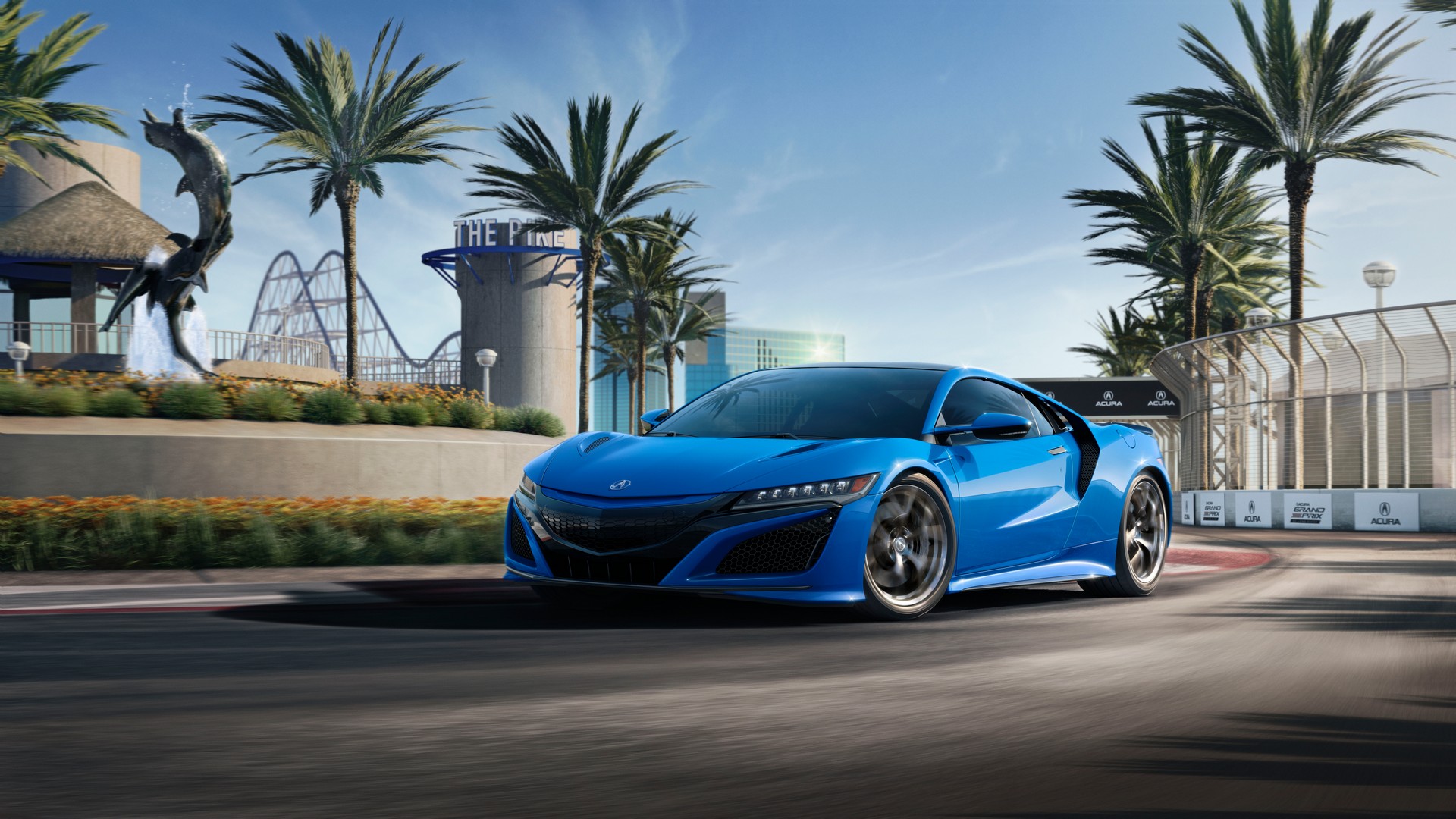 Download 2021 Acura NSX in Long Beach Blue Pearl - Front Three-Quarter HD Wallpaper 1920x1080 #9