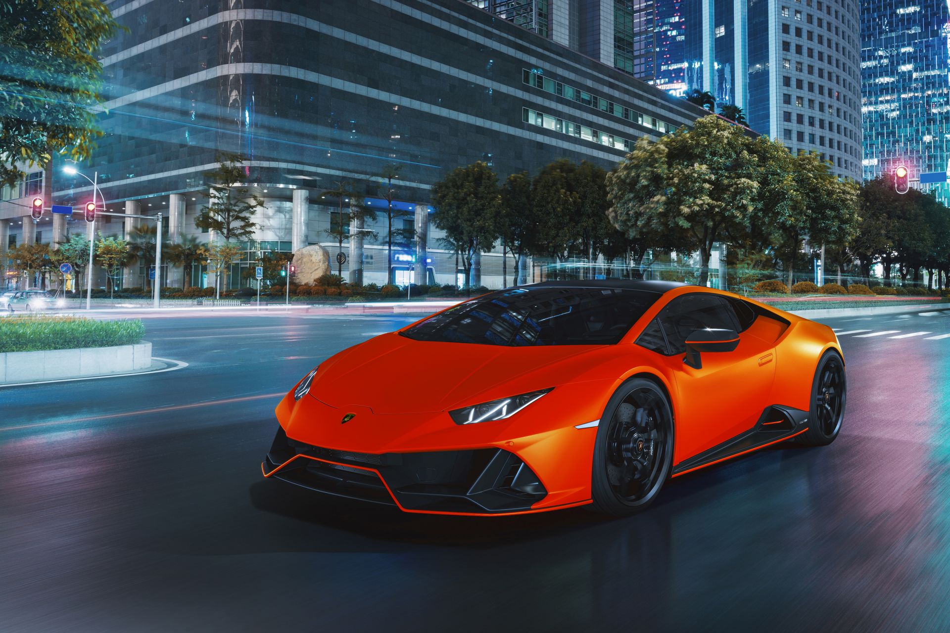 Download 2021 Lamborghini Huracán EVO Fluo Capsule - Front Three-Quarter HD Wallpaper 1920x1280 #2