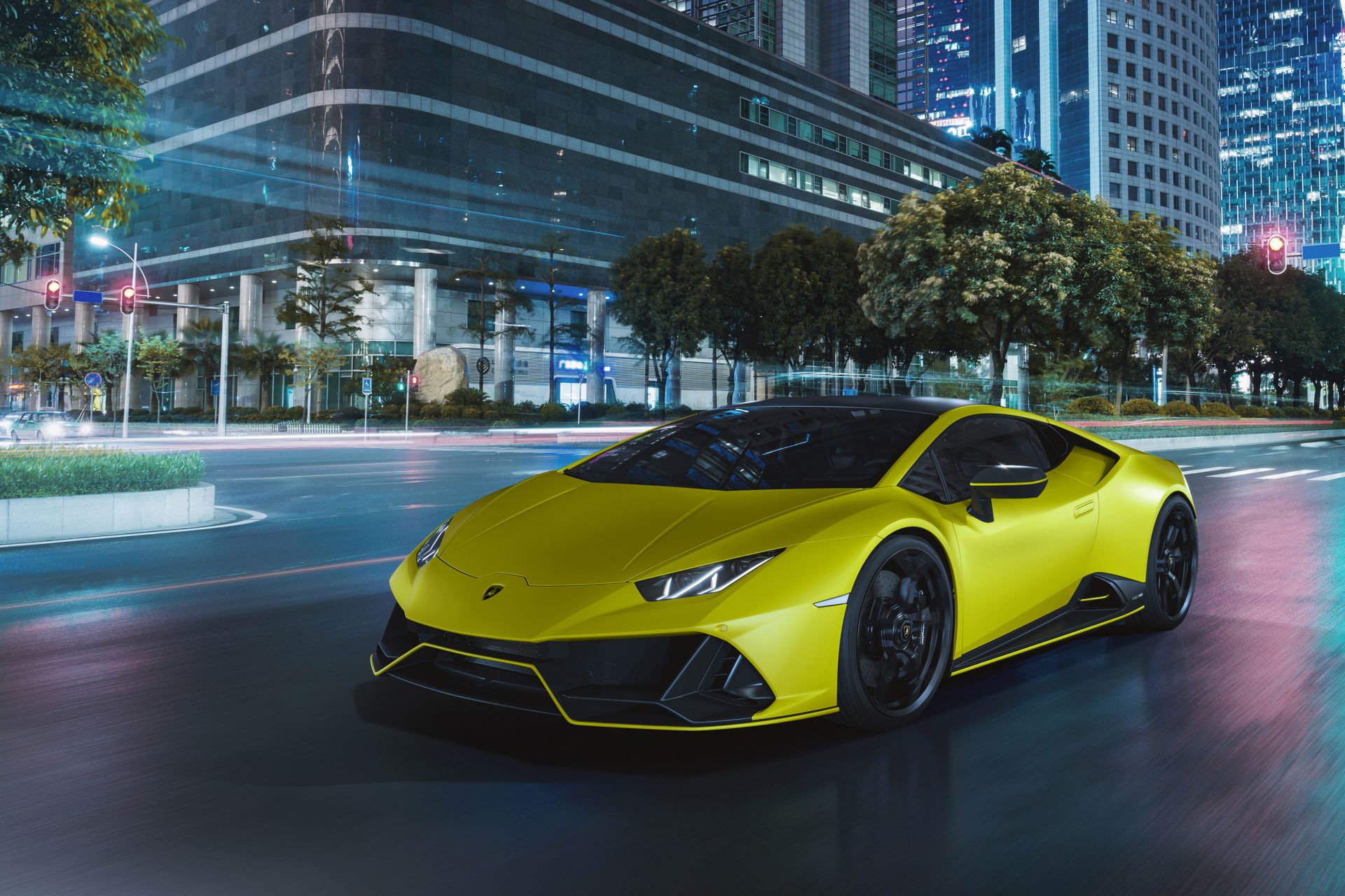 Download 2021 Lamborghini Huracán EVO Fluo Capsule - Front Three-Quarter HD Wallpaper 1920x1280 #19