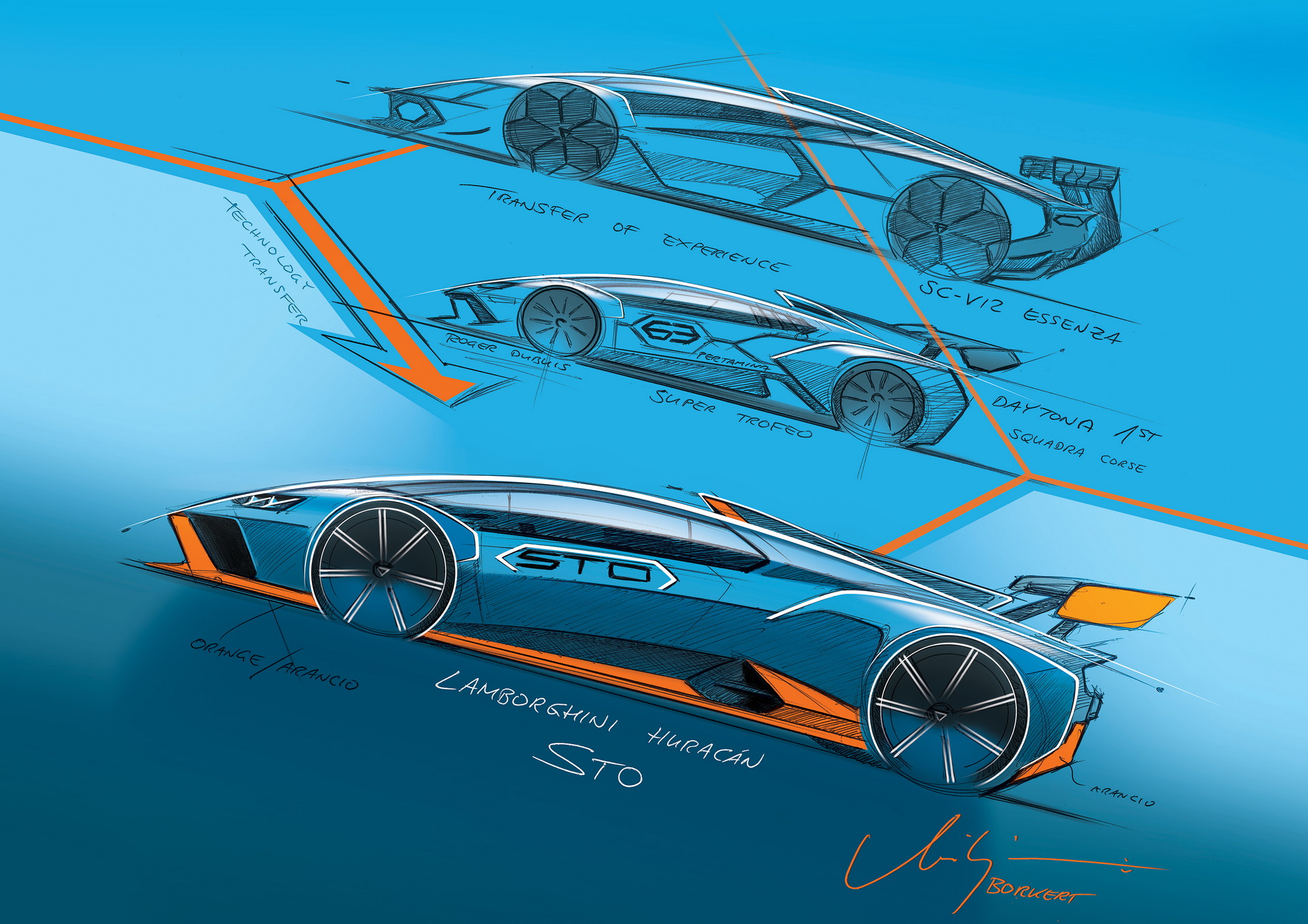 Download 2021 Lamborghini Huracán STO - Design Sketch HD Wallpaper 1920x1357 #128