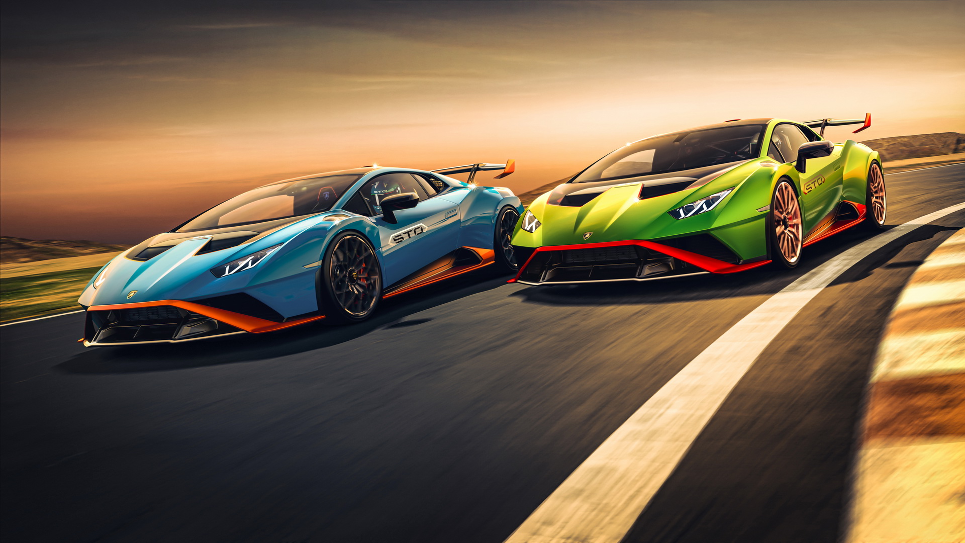 Download 2021 Lamborghini Huracán STO - Front Three-Quarter HD Wallpaper 1920x1080 #84