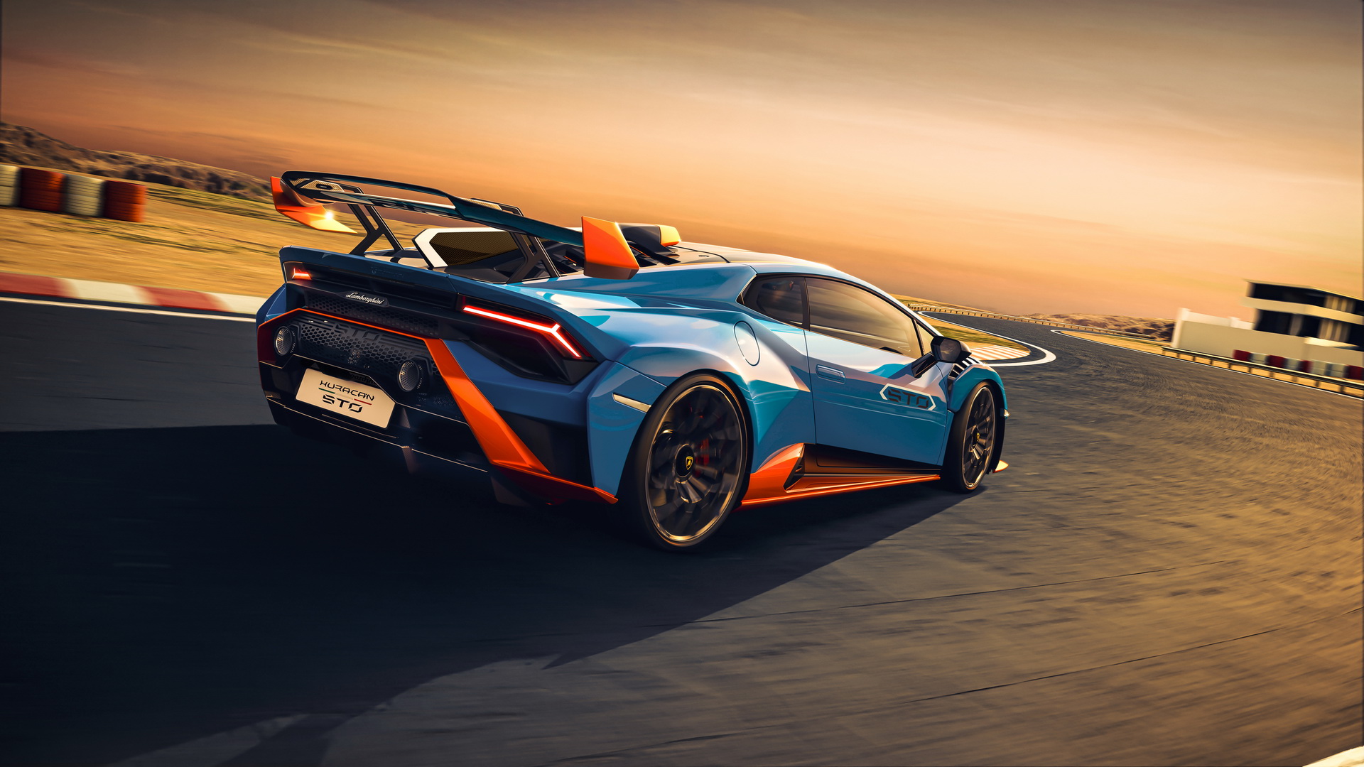 Download 2021 Lamborghini Huracán STO - Rear Three-Quarter HD Wallpaper 1920x1080 #87