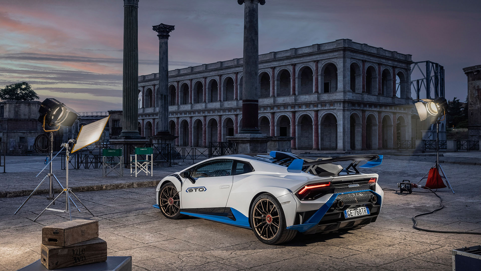 Download 2021 Lamborghini Huracán STO - Rear Three-Quarter HD Wallpaper 1920x1080 #56