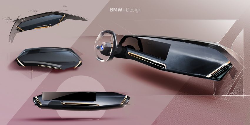 2022 BMW iX - Design Sketch Wallpaper 850x425 #86