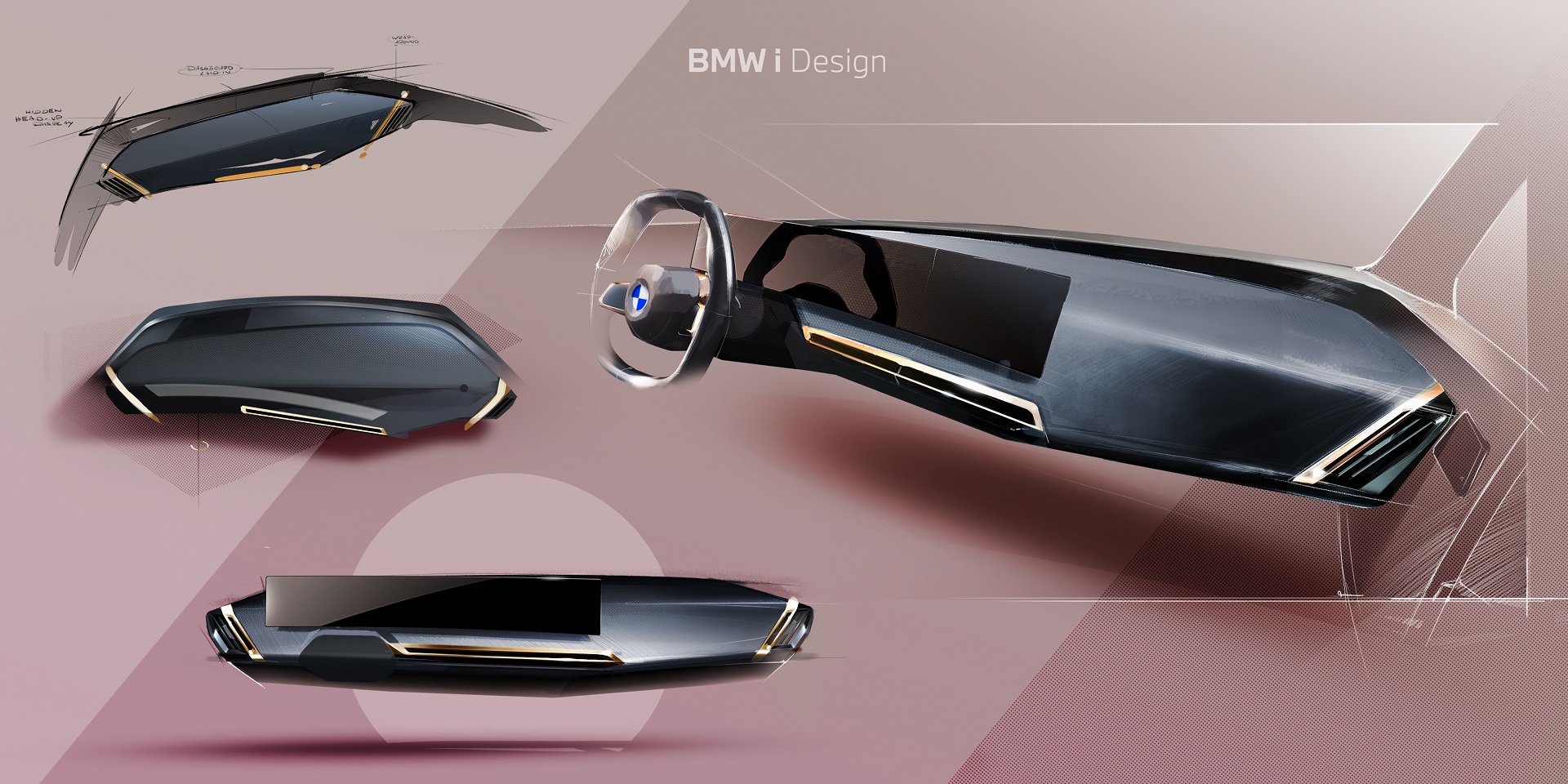 Download 2022 BMW iX - Design Sketch HD Wallpaper 1920x960 #86