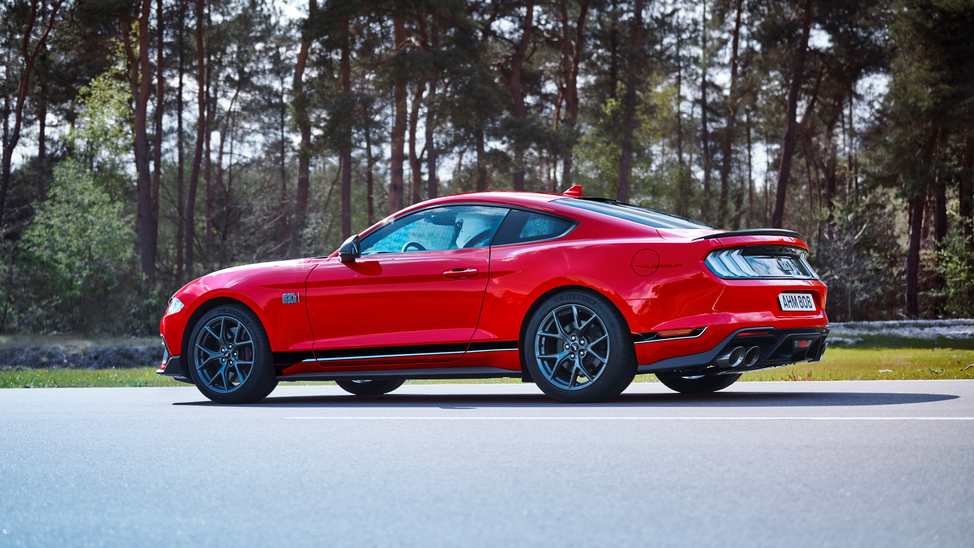 Download 2021 Ford Mustang Mach 1 - Rear Three-Quarter HD Wallpaper 1920x1080 #20
