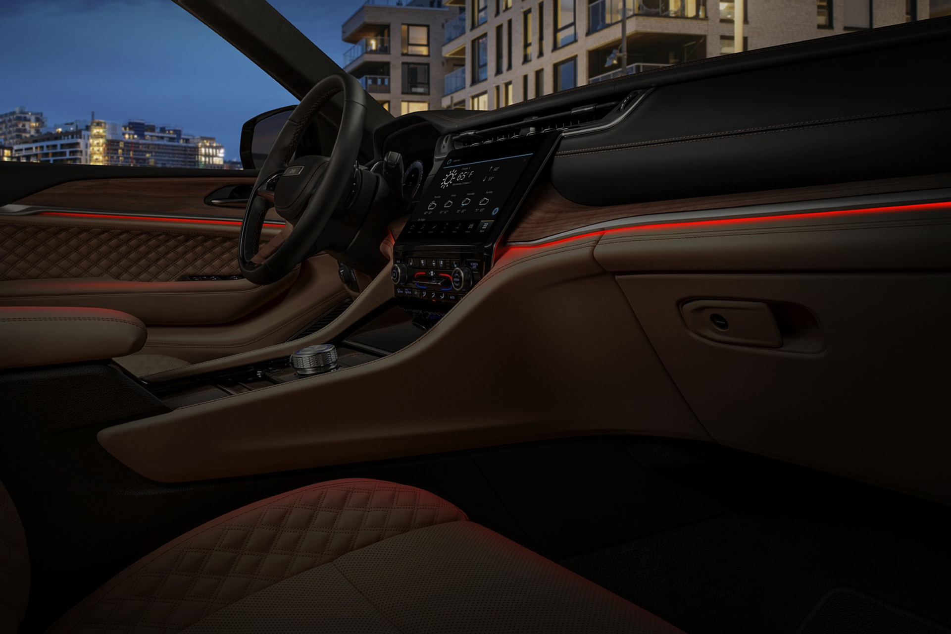 Download 2021 Jeep Grand Cherokee L Summit Reserve - Interior, Ambient Lighting HD Wallpaper 1921x1280 #82