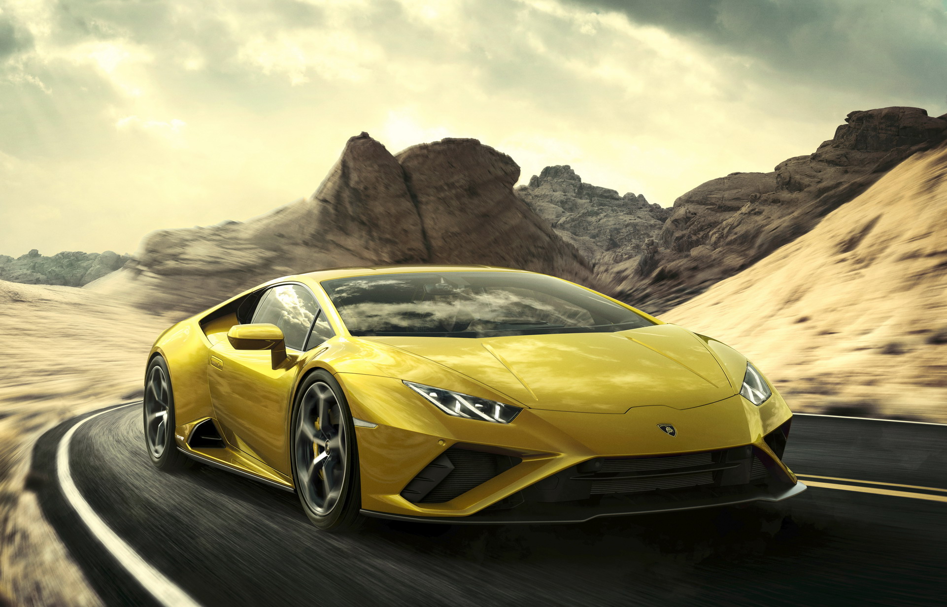 Download 2021 Lamborghini Huracán EVO RWD - Front Three-Quarter HD Wallpaper 1922x1233 #3