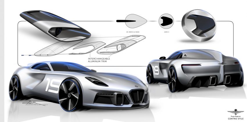 2021 Touring Superleggera Aero 3 - Design Sketch Wallpaper 850x419 #106