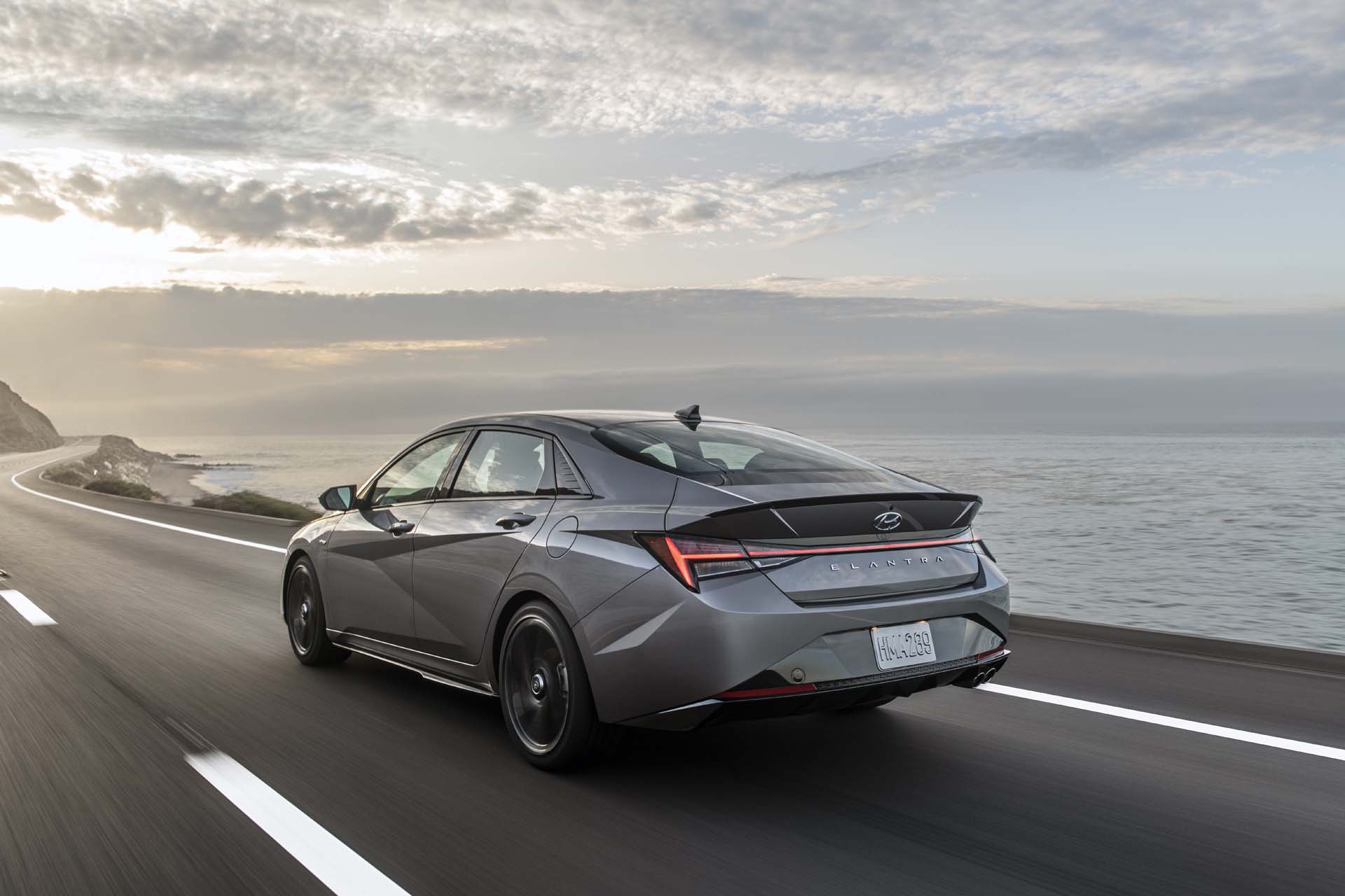 Download 2021 Hyundai Elantra N Line - Rear Three-Quarter HD Wallpaper 1920x1280 #67