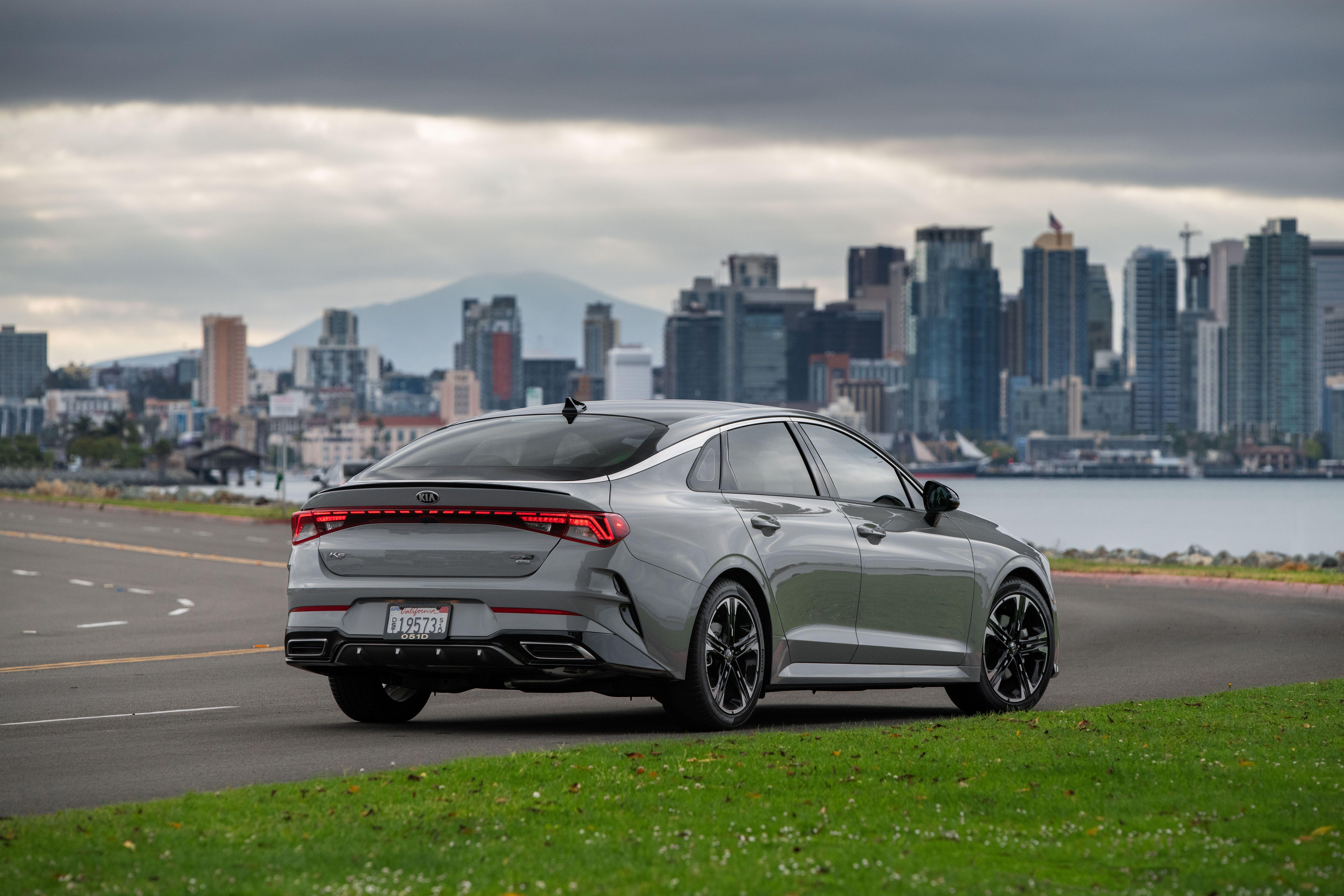 Download 2021 Kia K5 GT-Line AWD - Rear Three-Quarter HD Wallpaper 7501x5001 #11