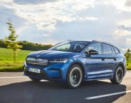 2021 Skoda Enyaq Sportline iV 80x - Front Three-Quarter Wallpaper 190x150