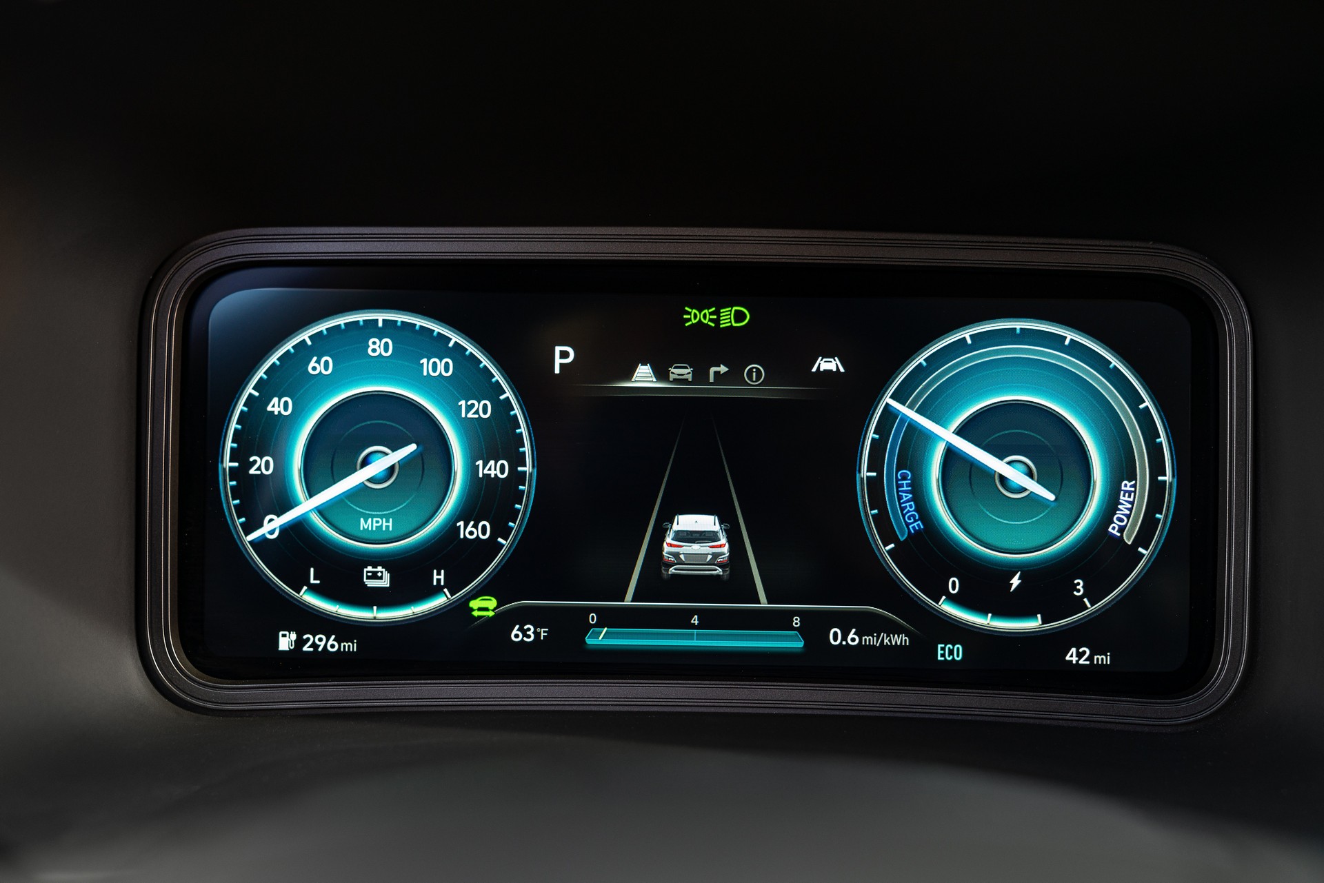 Download 2022 Hyundai Kona Electric - Digital Instrument Cluster HD Wallpaper 1920x1281 #12