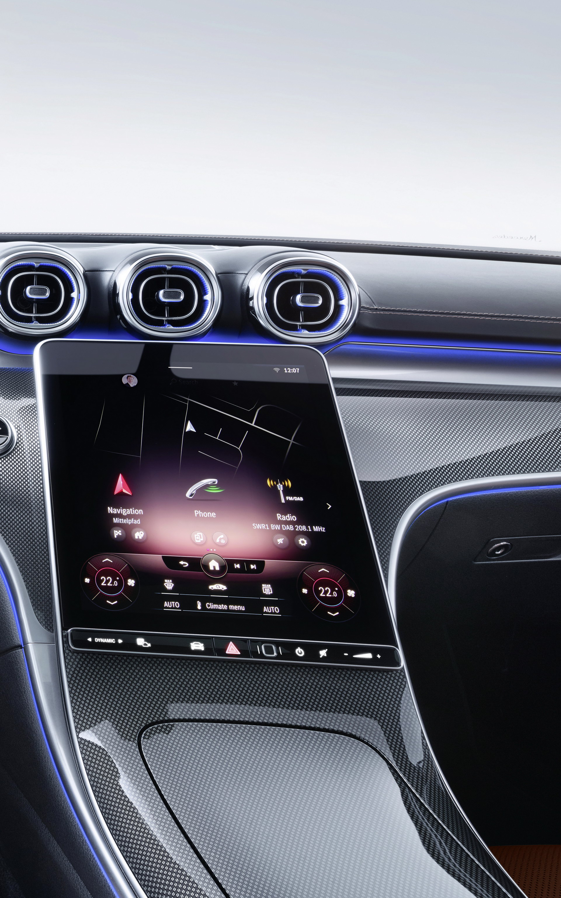 Download 2022 Mercedes-Benz C-Class - Central Console HD Phone Wallpaper 1921x3073 #65