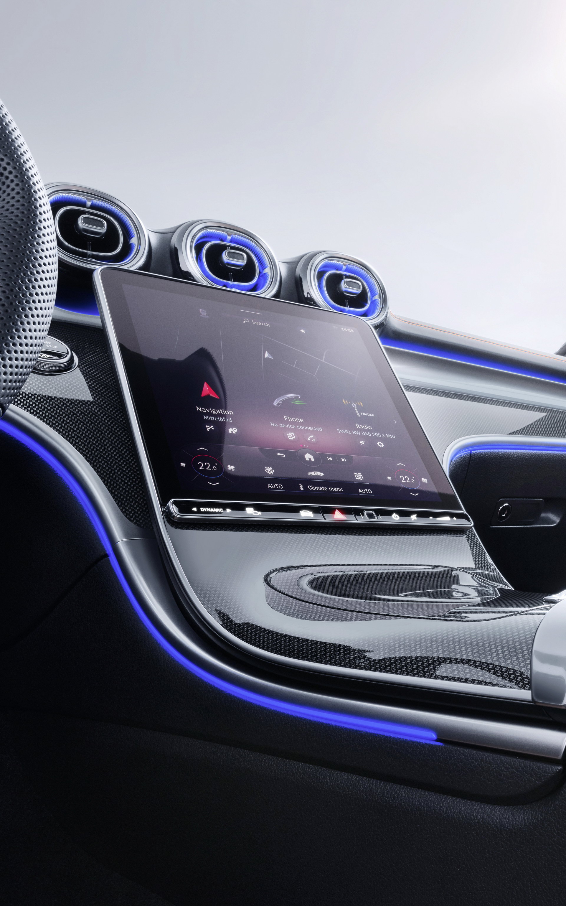 Download 2022 Mercedes-Benz C-Class - Central Console HD Phone Wallpaper 1921x3074 #67