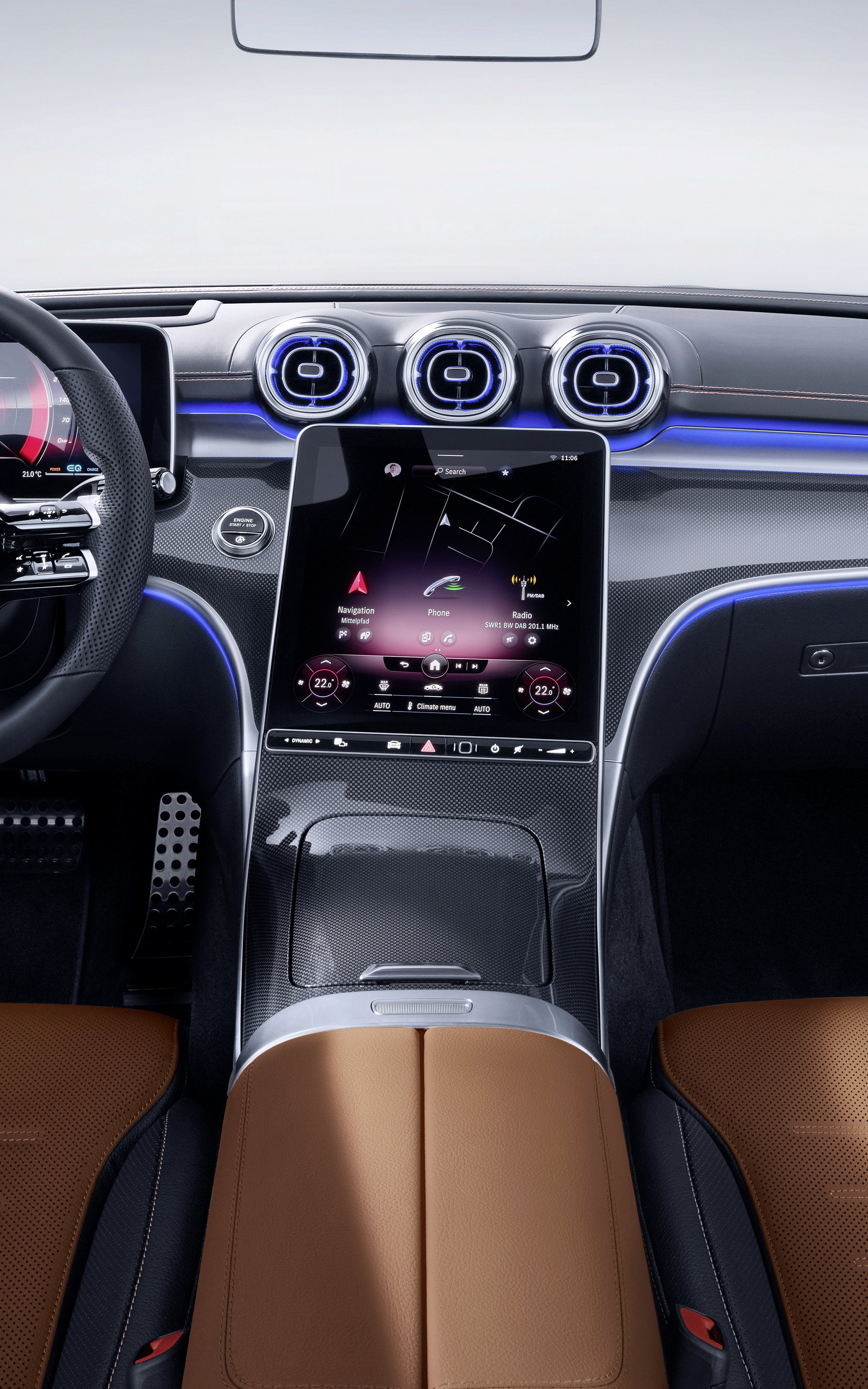 Download 2022 Mercedes-Benz C-Class - Central Console HD Phone Wallpaper 1921x3073 #69