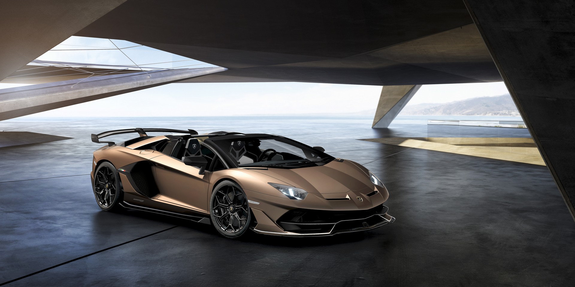 Download 2020 Lamborghini Aventador SVJ Roadster - Front Three-Quarter HD Wallpaper 1920x960 #71