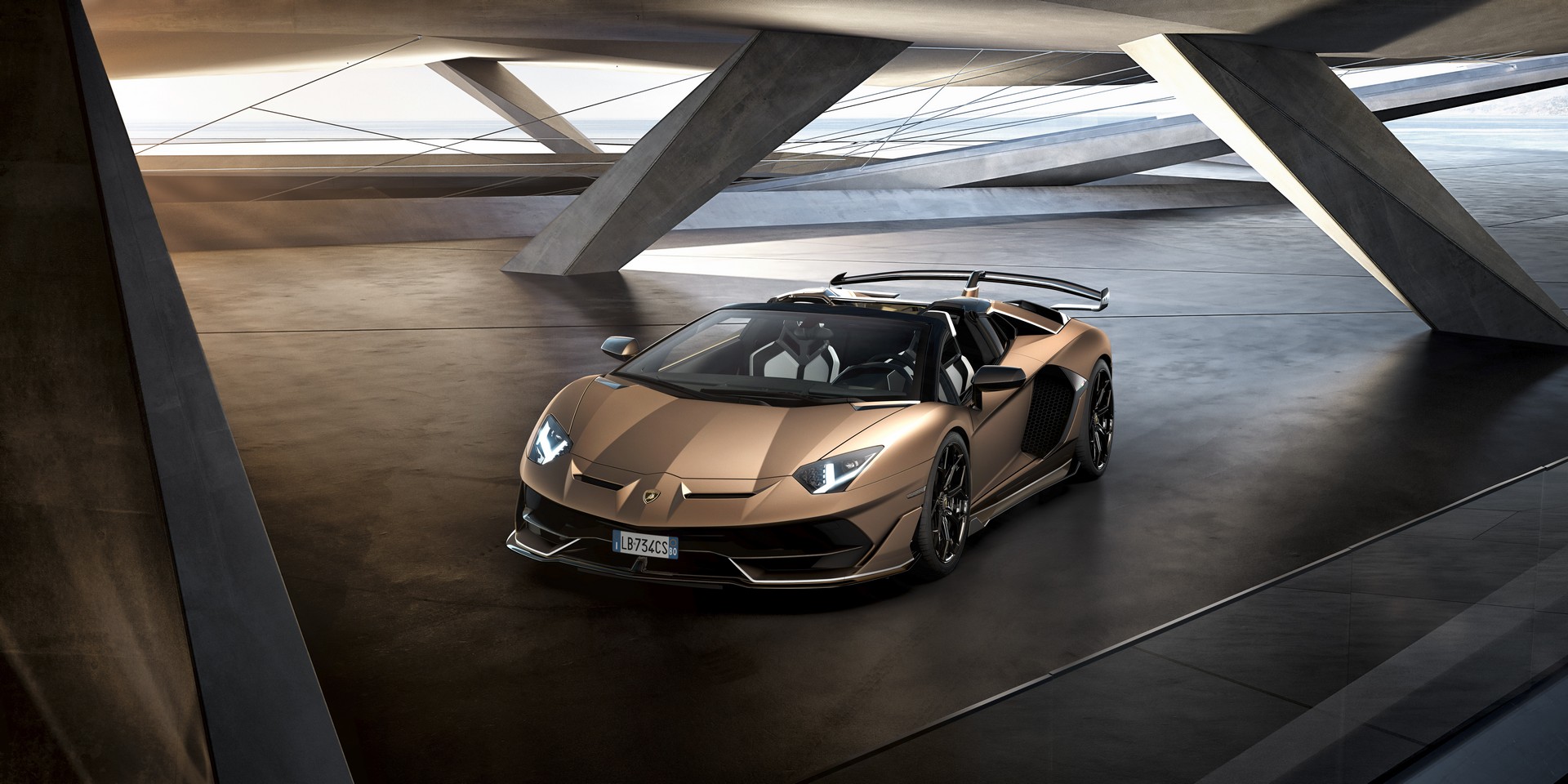 Download 2020 Lamborghini Aventador SVJ Roadster - Front Three-Quarter HD Wallpaper 1920x960 #69