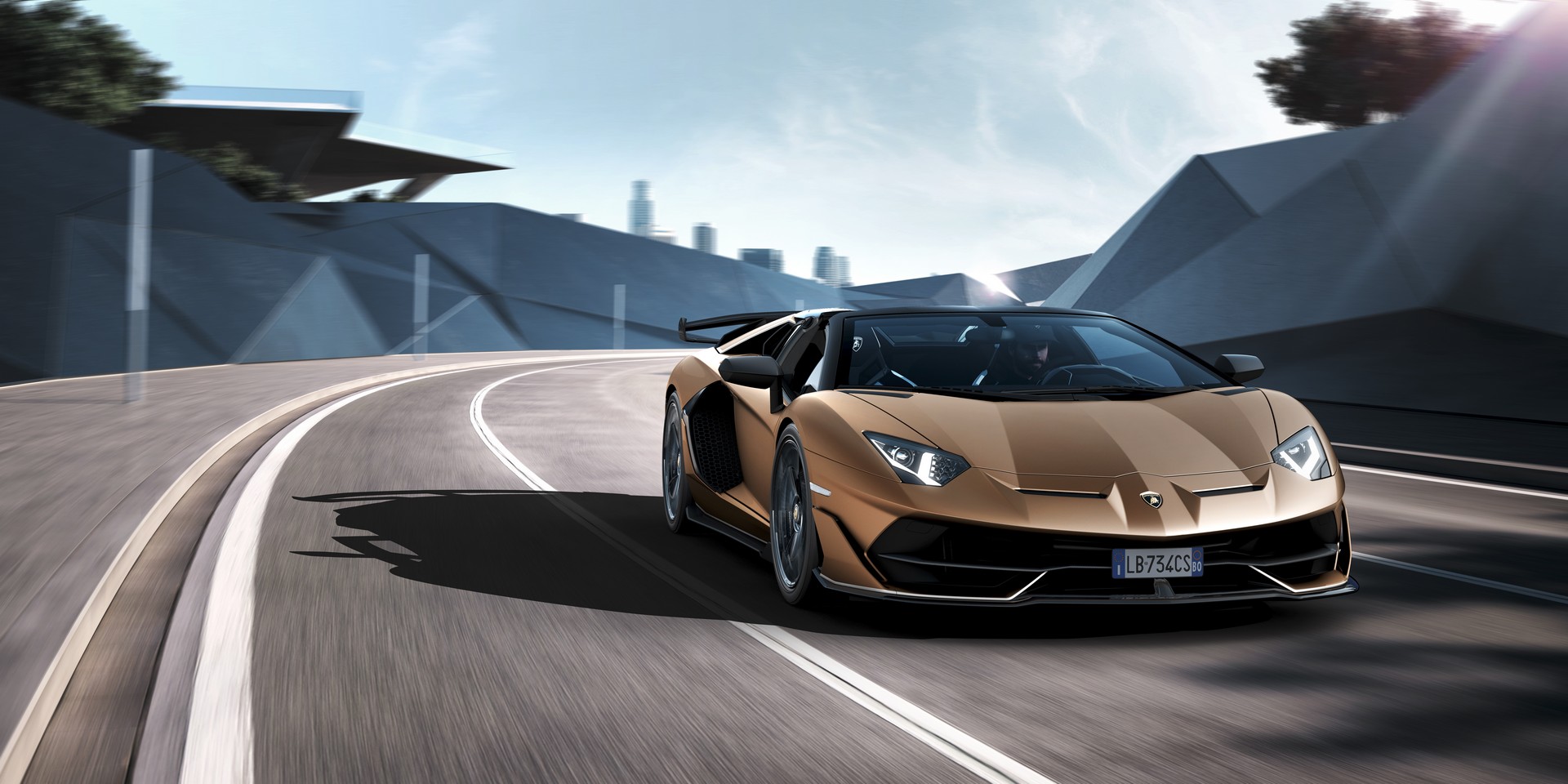 Download 2020 Lamborghini Aventador SVJ Roadster - Front Three-Quarter HD Wallpaper 1920x960 #66