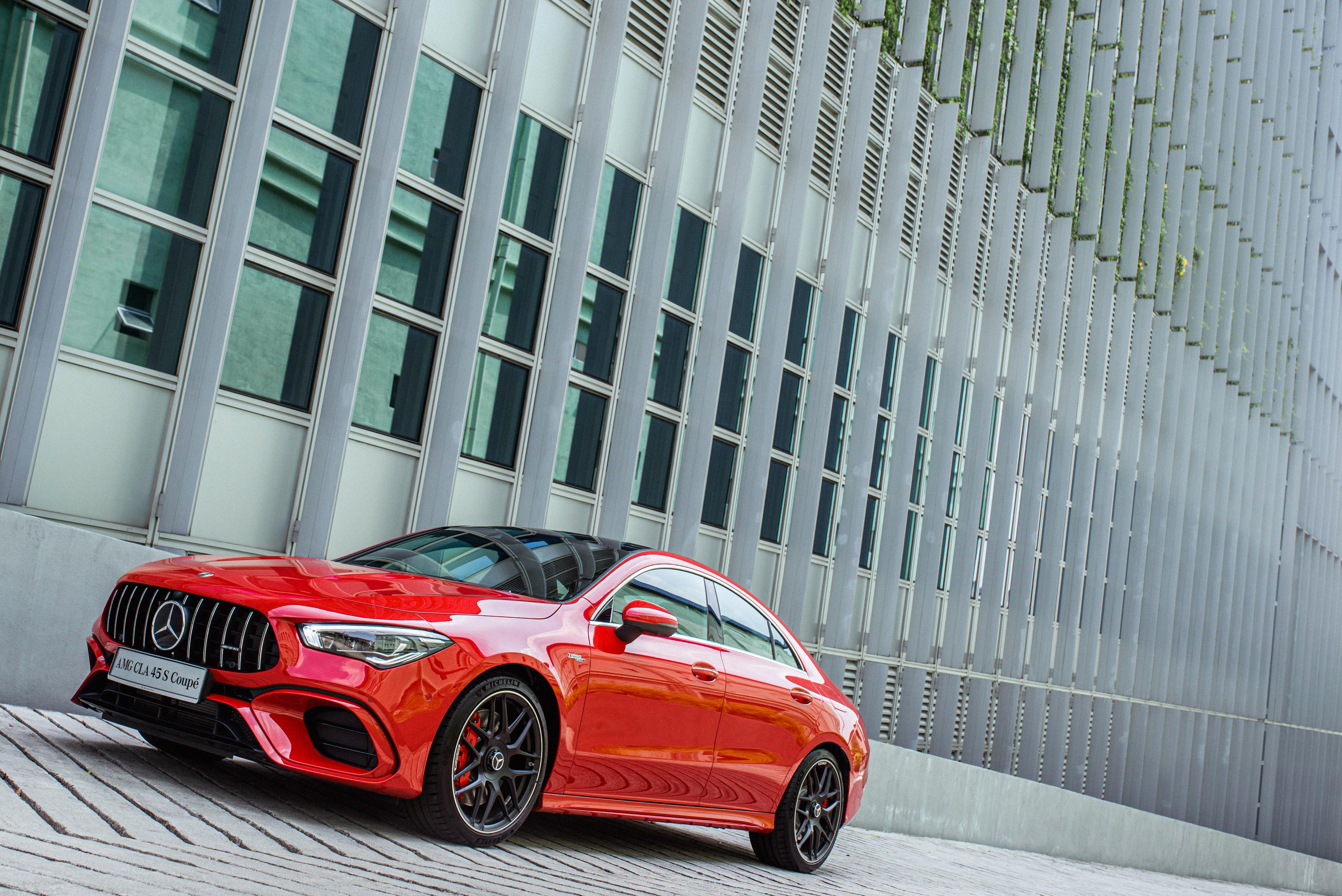 Download 2020 Mercedes-AMG CLA45 S 4Matic+ - Front Three-Quarter HD Wallpaper 5271x3519 #1