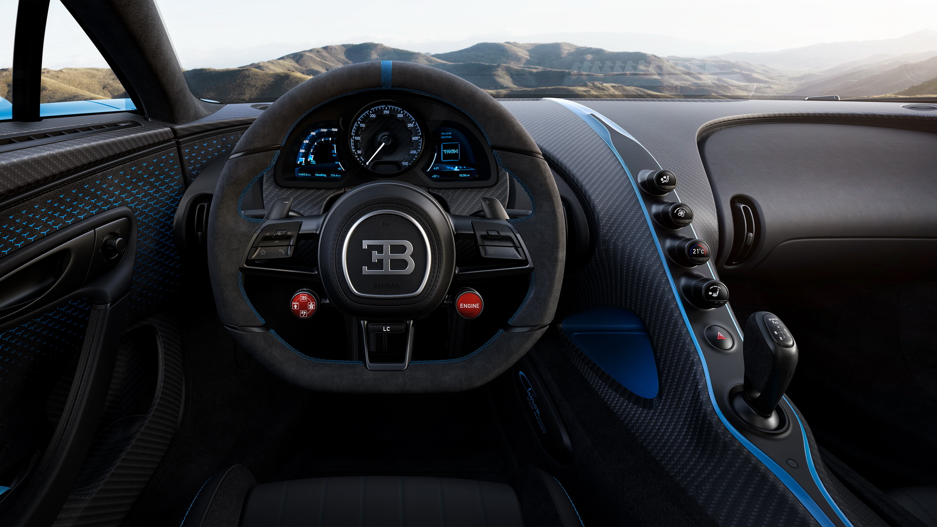 Download 2021 Bugatti Chiron Pur Sport - Interior, Steering Wheel HD Wallpaper 1922x1081 #129