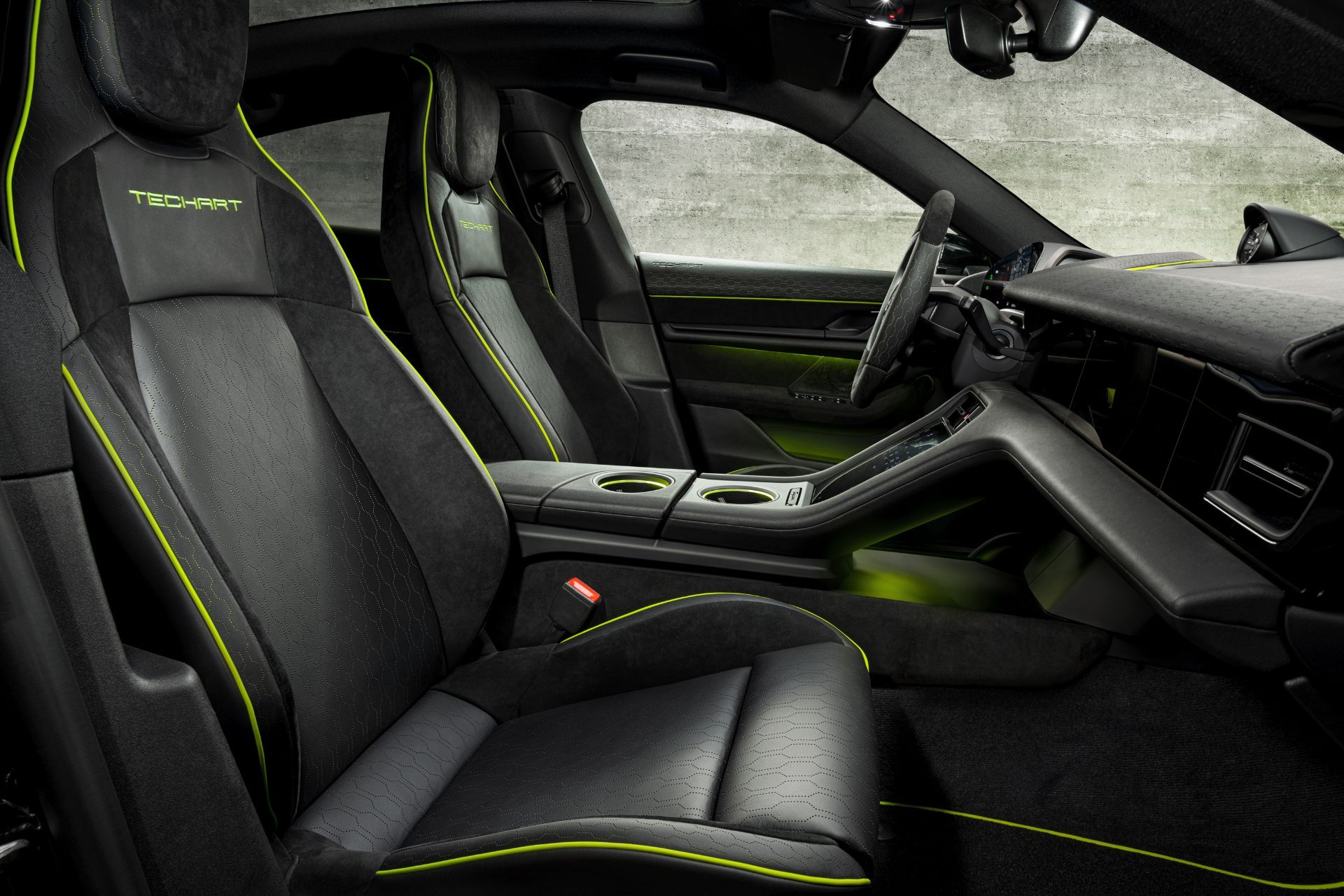 Download 2021 Porsche Taycan with TechArt aerokit - Interior, Front Seats HD Wallpaper 1920x1280 #28
